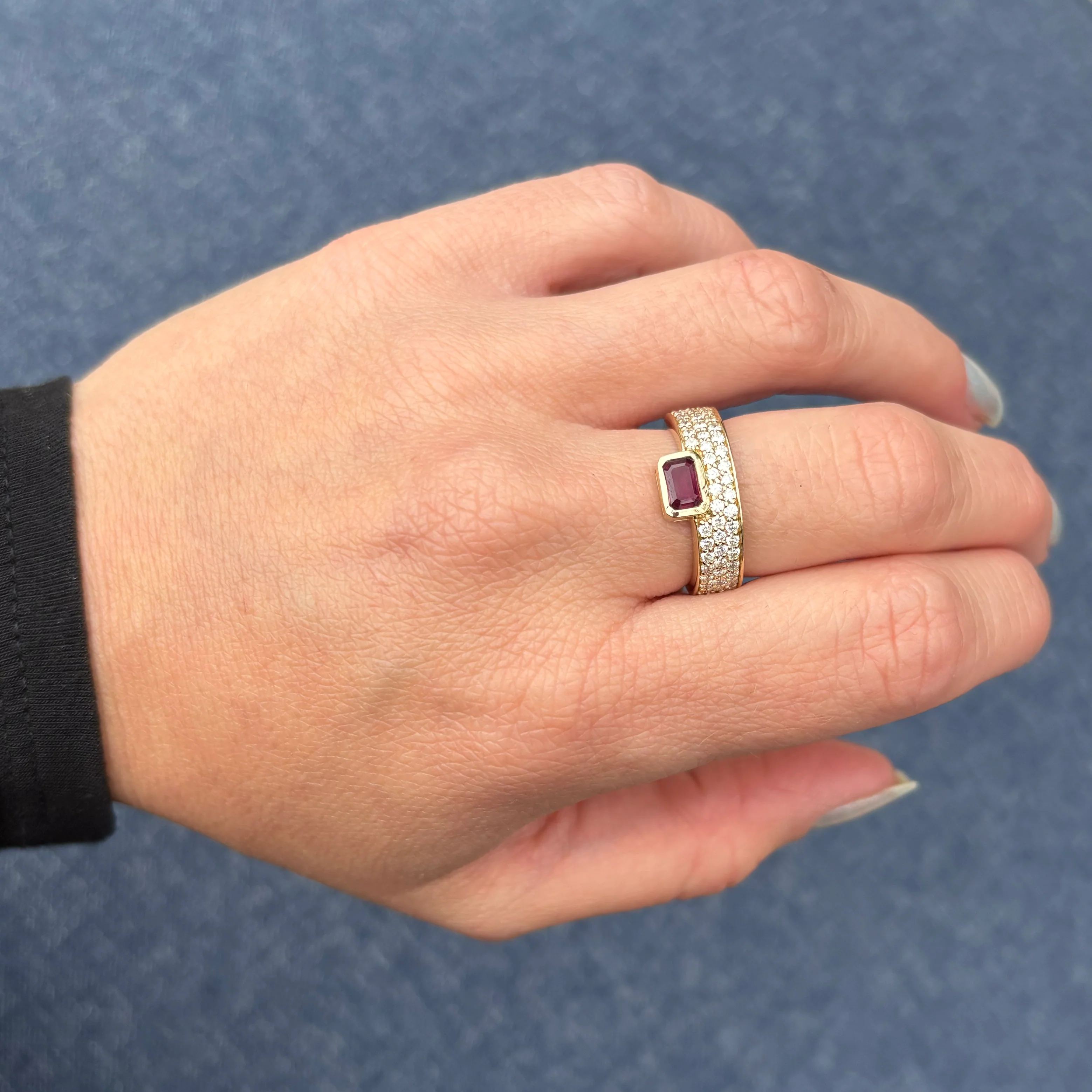 14K GOLD DIAMOND RUBY JOCELYN RING - Image 2