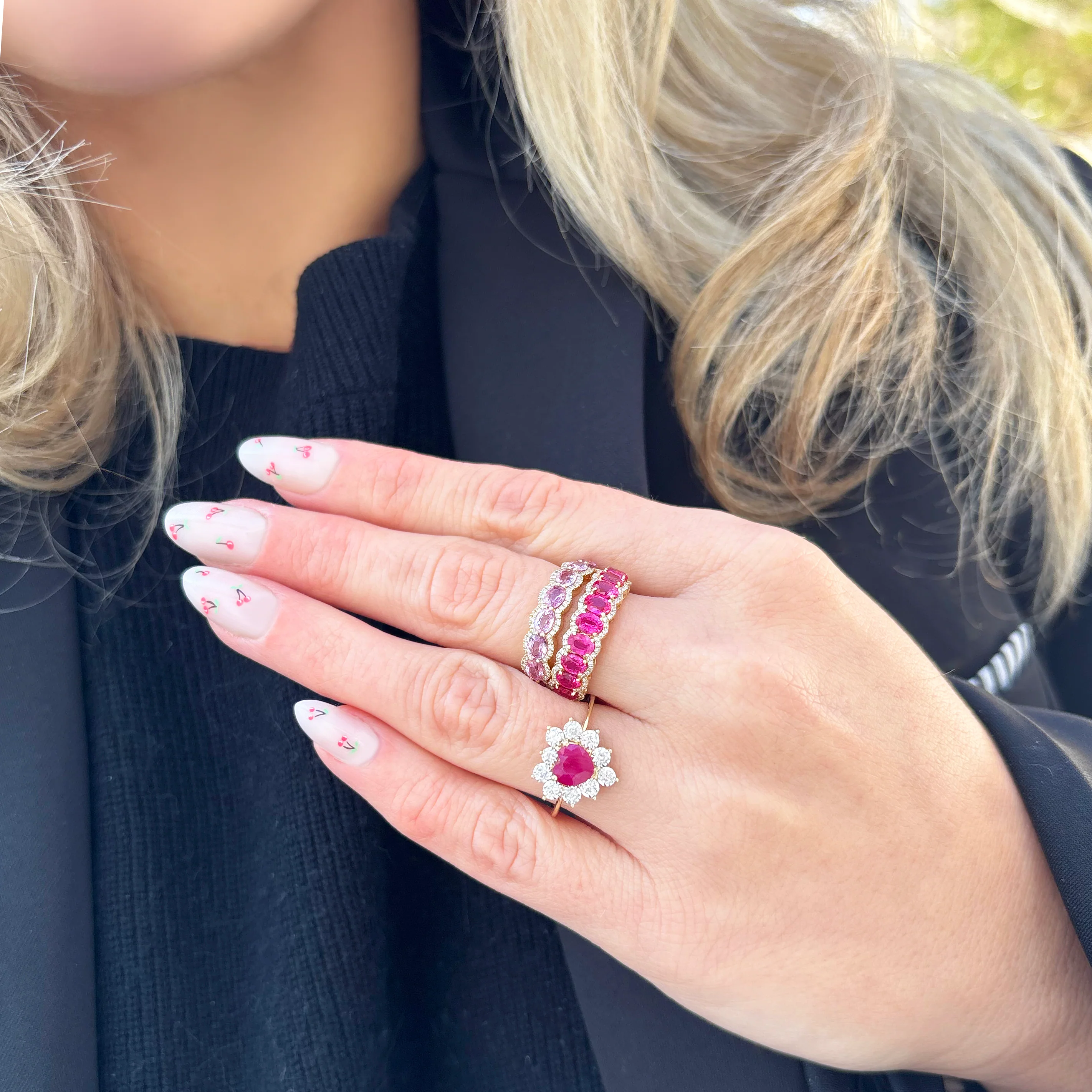14K GOLD DIAMOND RUBY SARIT RING - Image 2