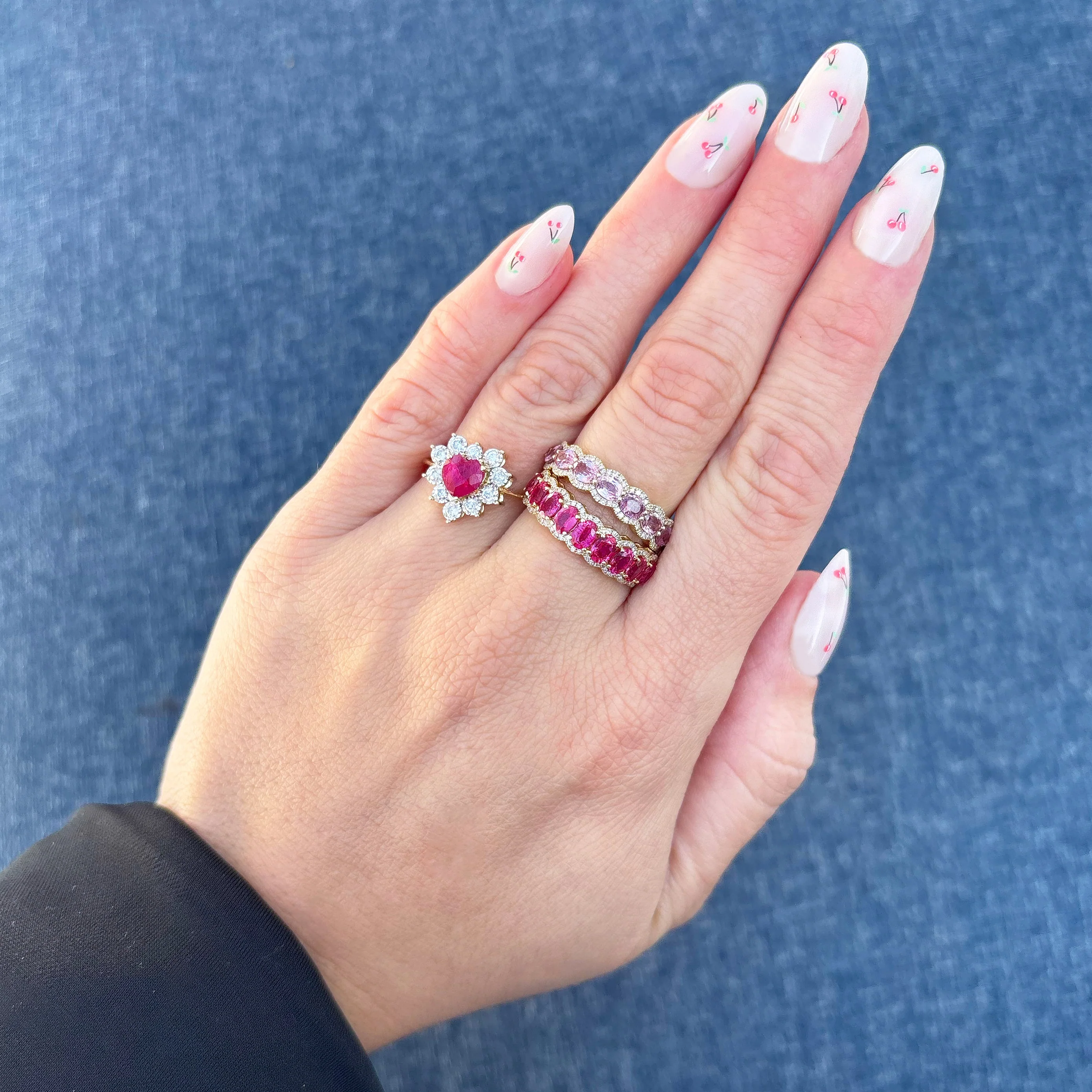 14K GOLD DIAMOND RUBY SARIT RING - Image 4