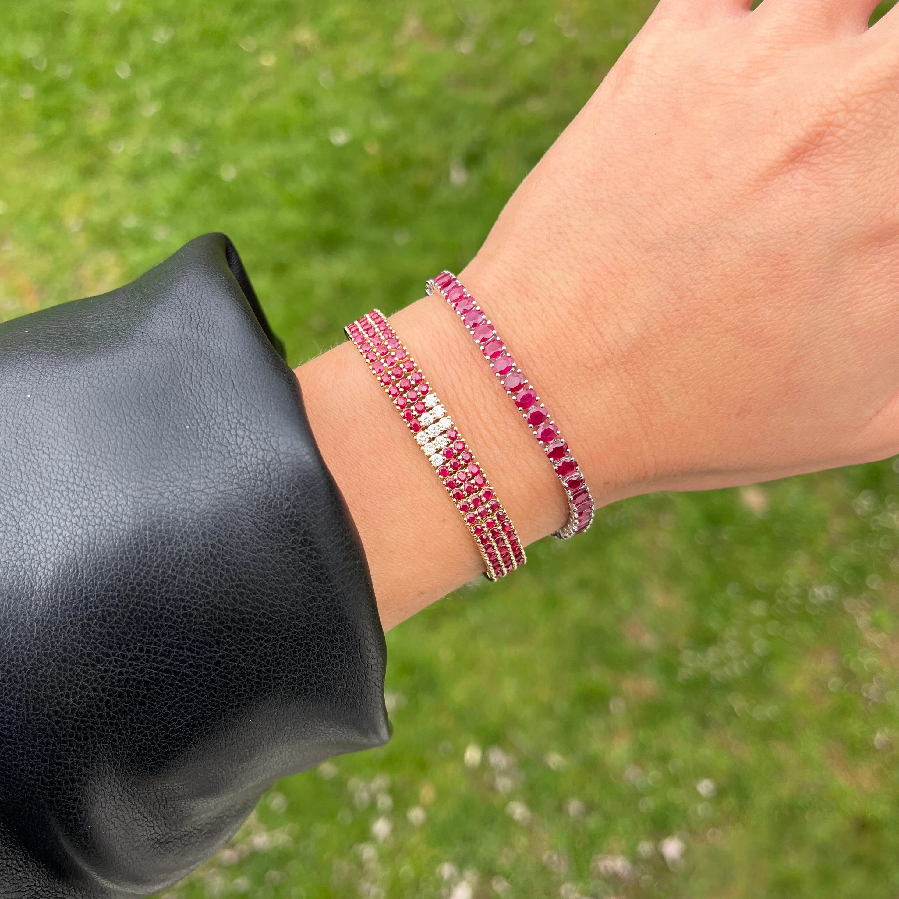 14K GOLD DIAMOND RUBY VICKY BRACELET - Image 3