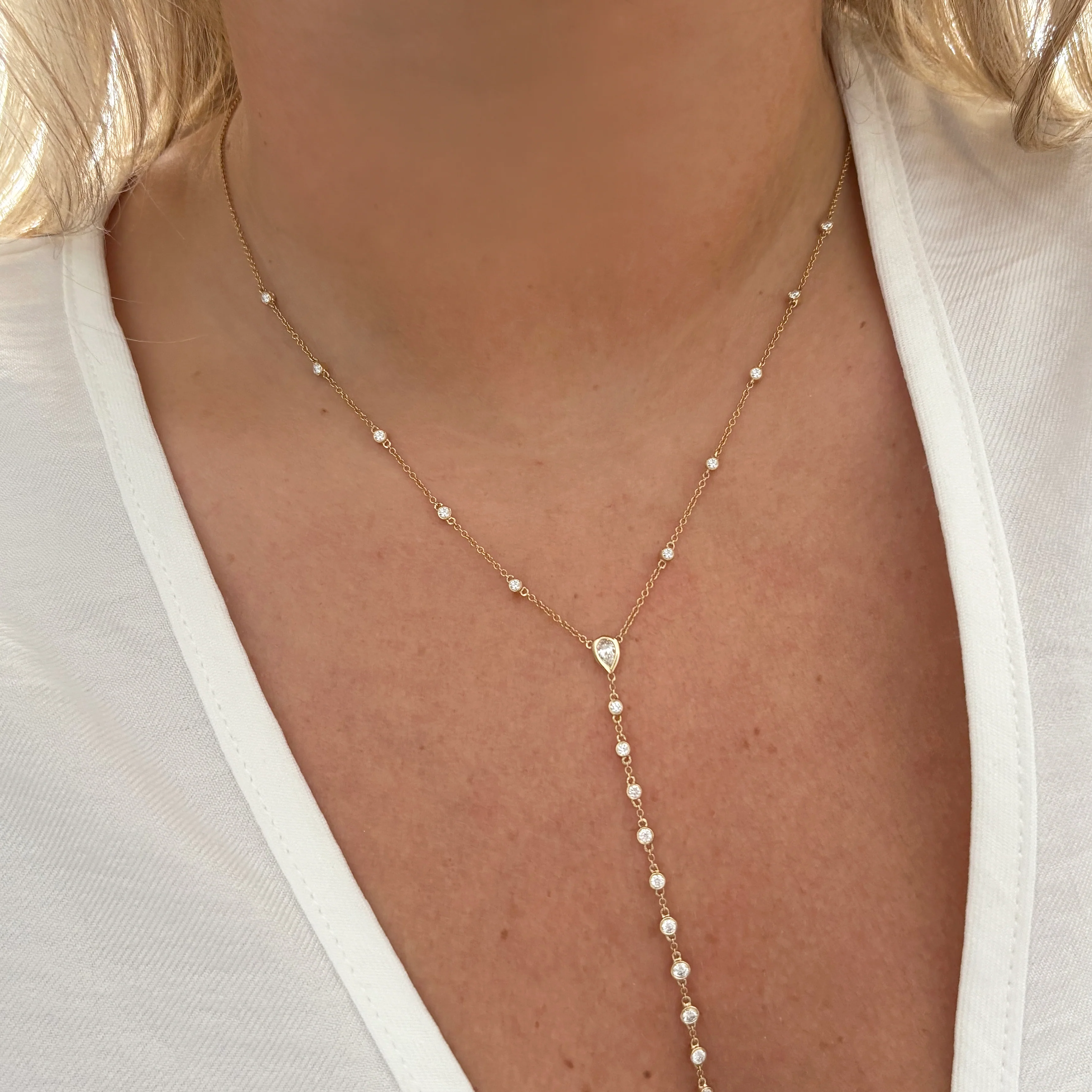 14K GOLD DIAMOND SABRINA LARIAT - Image 2