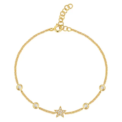 14K GOLD DIAMOND SABRINA STAR BRACELET - Image 3