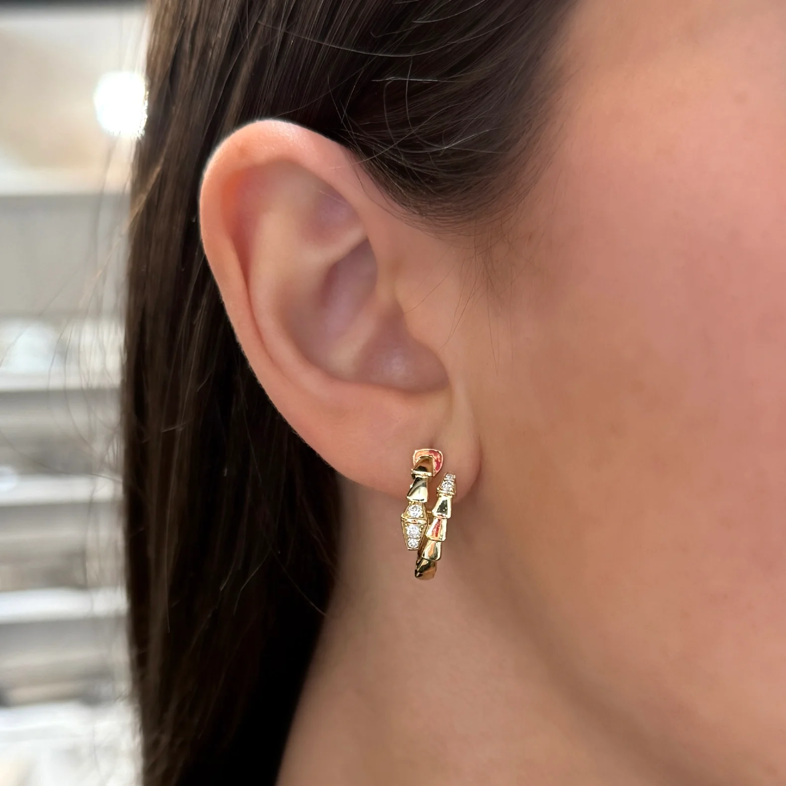 14K GOLD DIAMOND SAMARA SNAKE EARRINGS