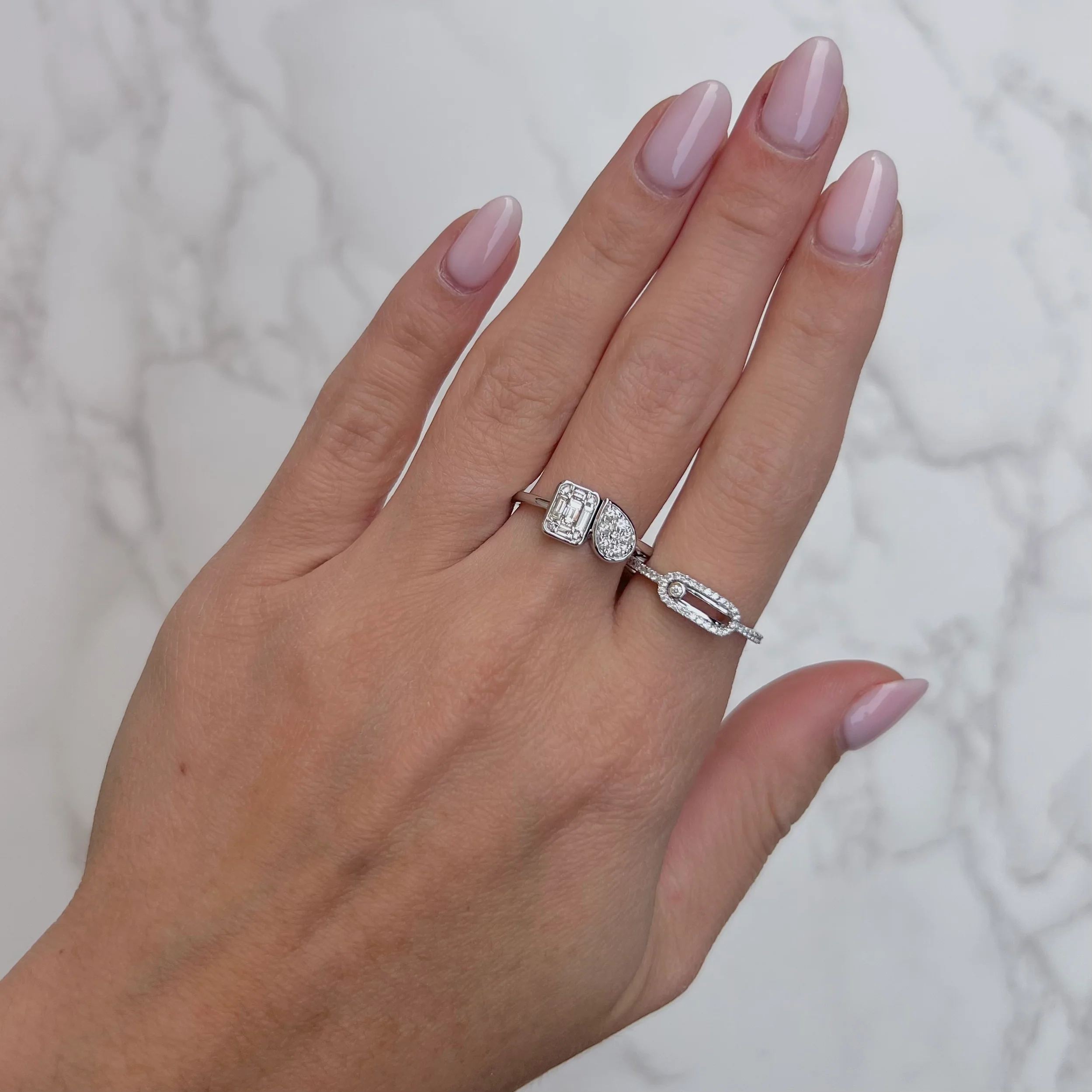 14K GOLD DIAMOND SAMMY SLIDER RING - Image 2