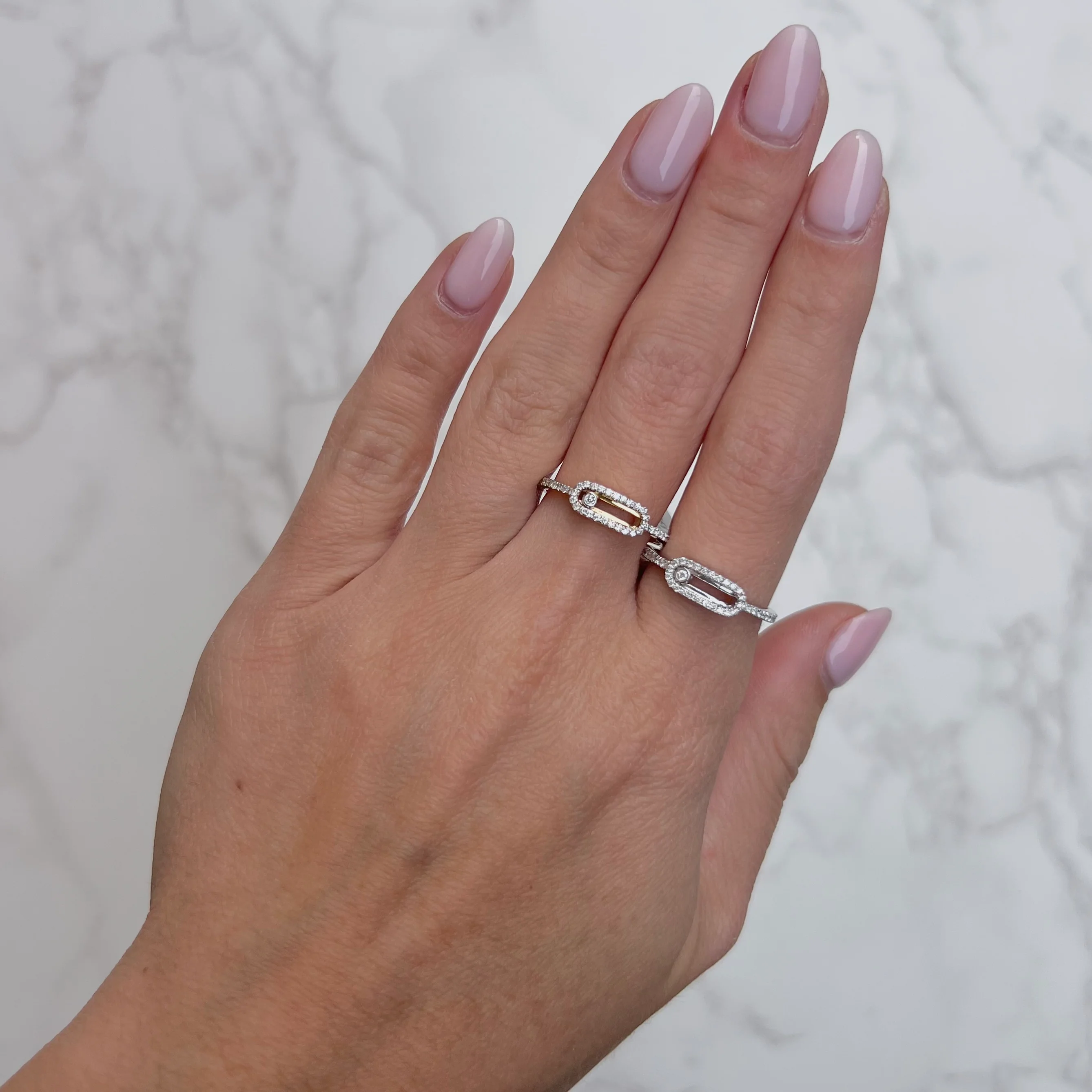 14K GOLD DIAMOND SAMMY SLIDER RING - Image 3