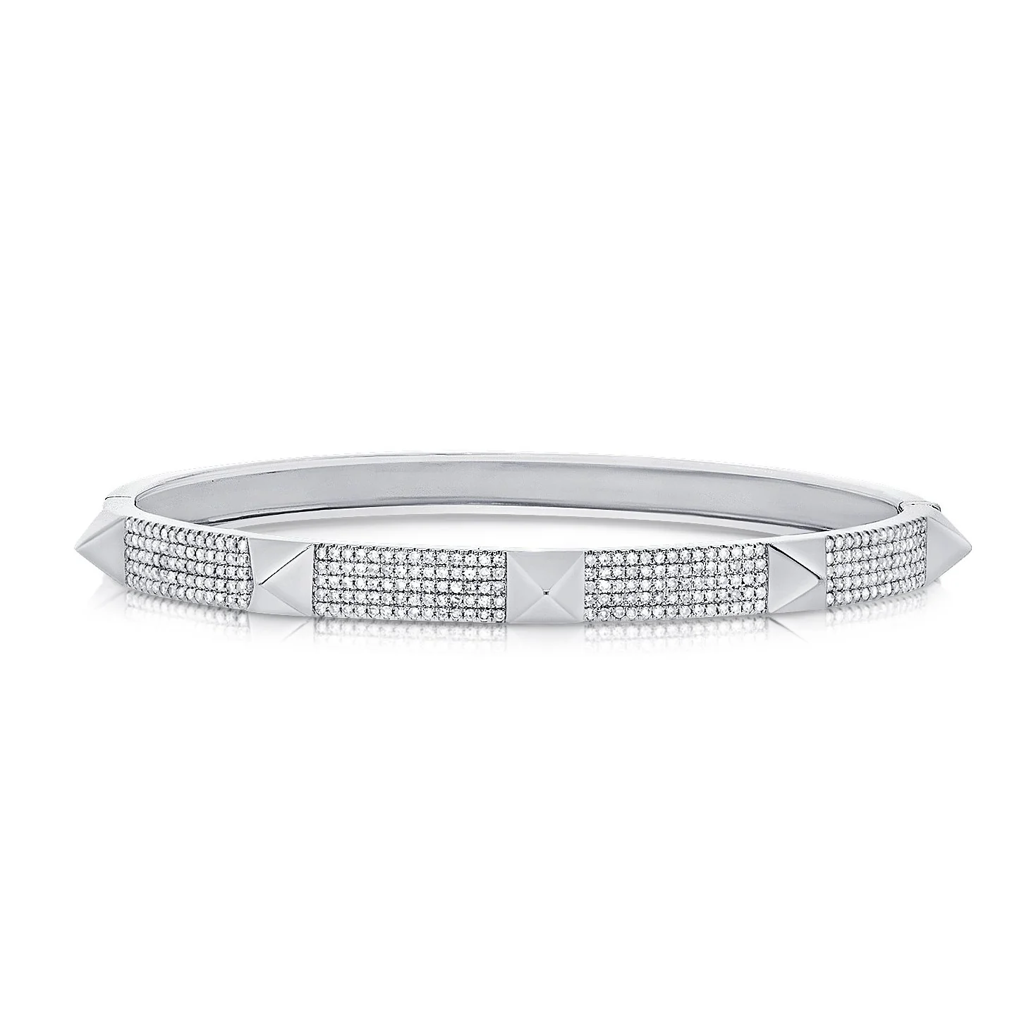 14K GOLD DIAMOND SAMMY SPIKE BANGLE - Image 3