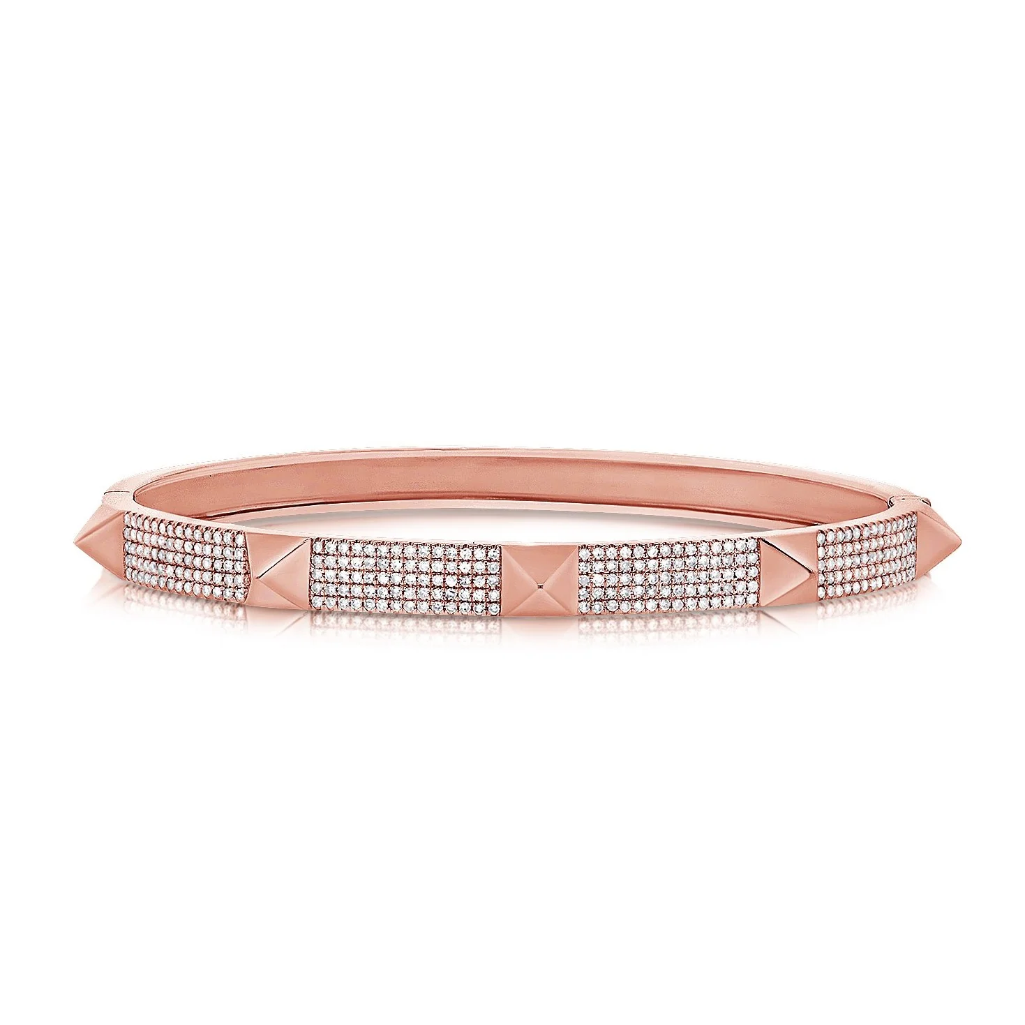 14K GOLD DIAMOND SAMMY SPIKE BANGLE - Image 4