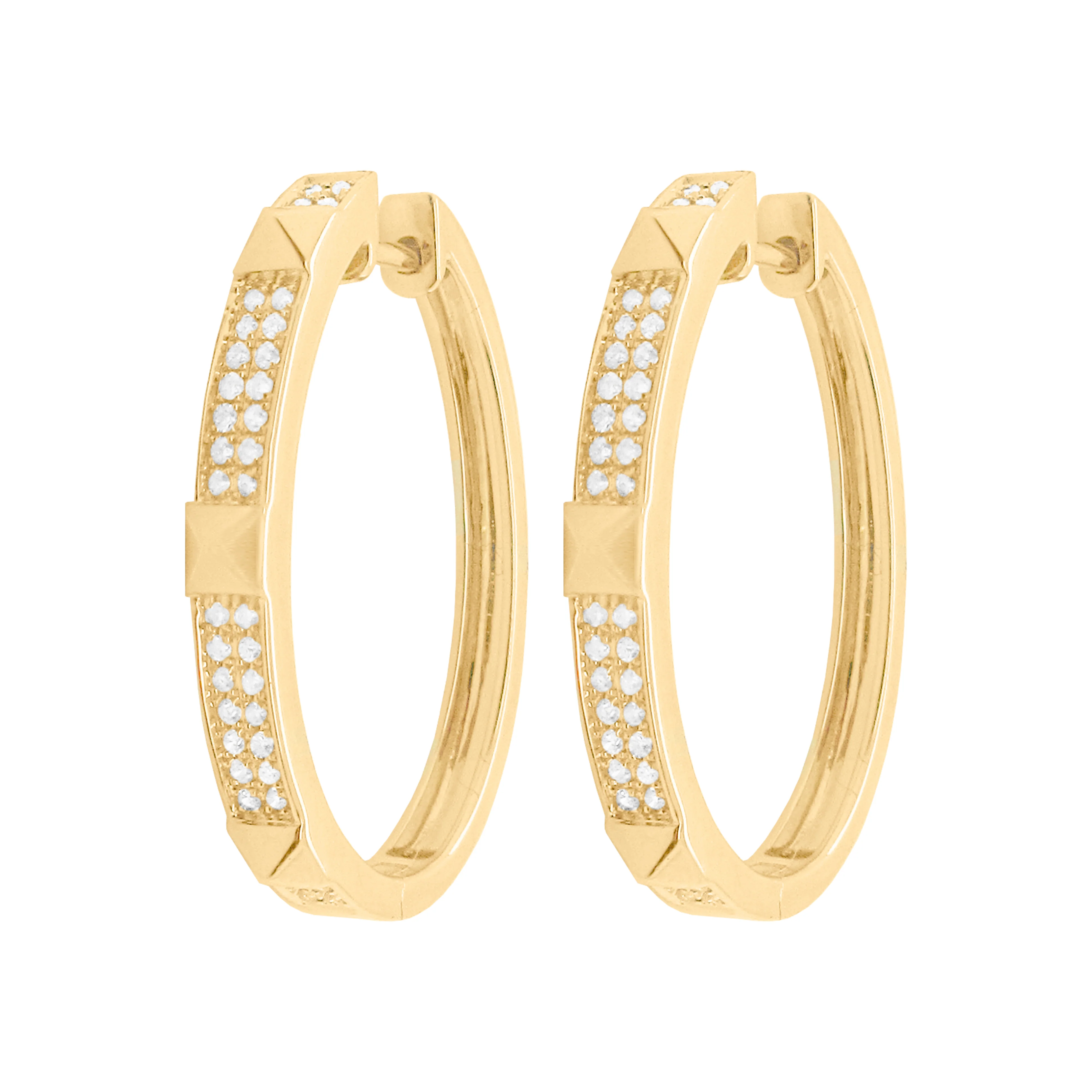 14K GOLD DIAMOND SAMMY SPIKE HOOPS