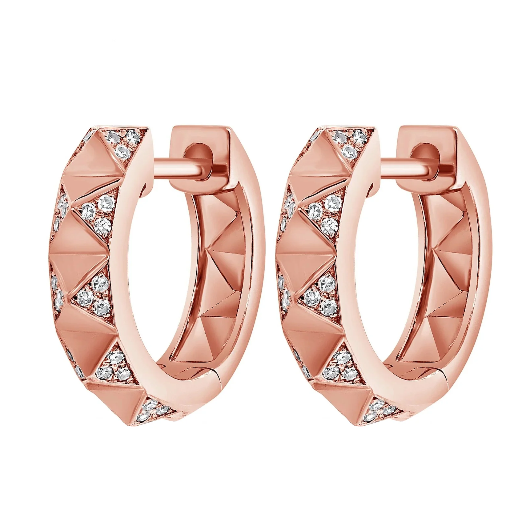 14K GOLD DIAMOND SAMMY SPIKE HUGGIES - Image 3