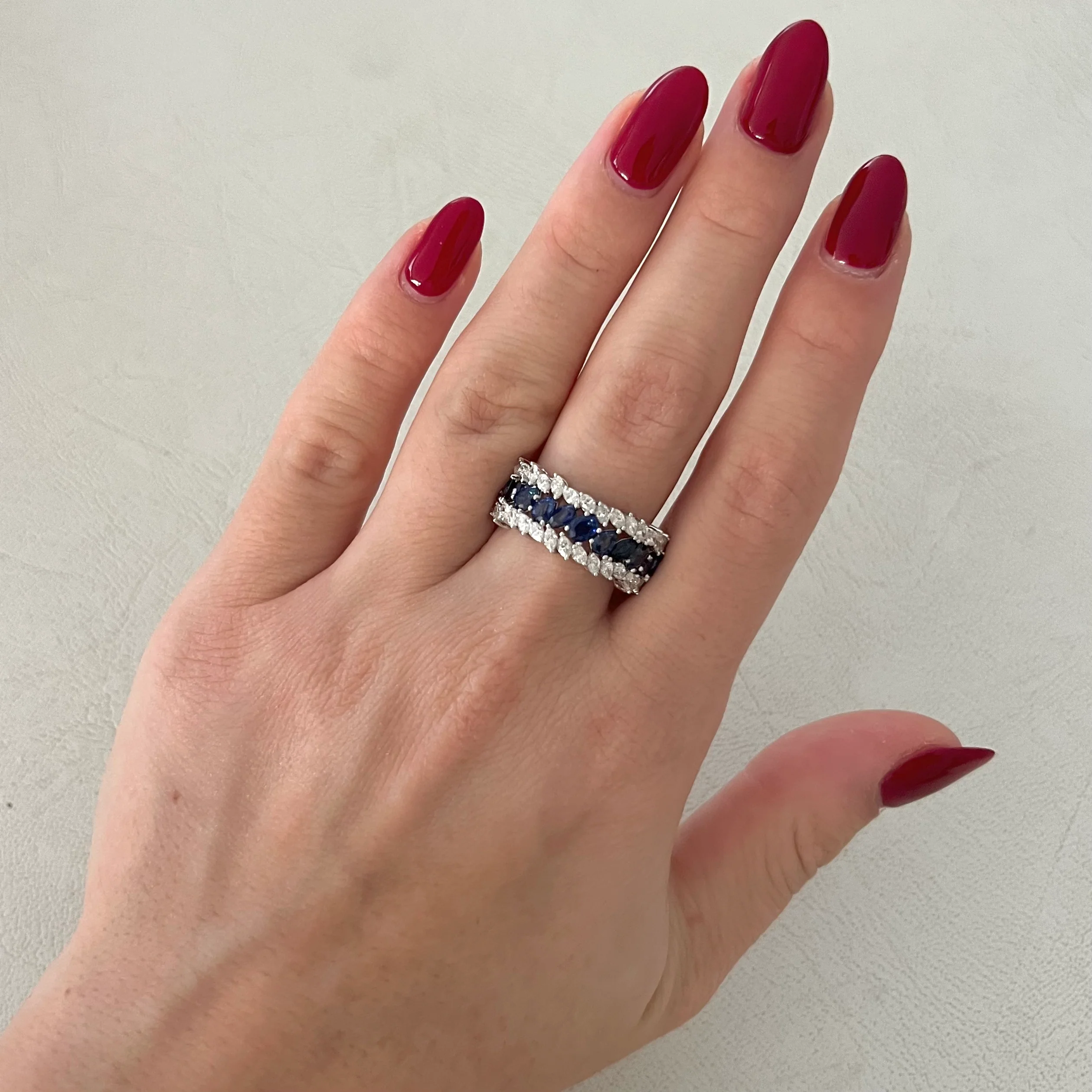 14K GOLD DIAMOND SAPPHIRE REMY RING