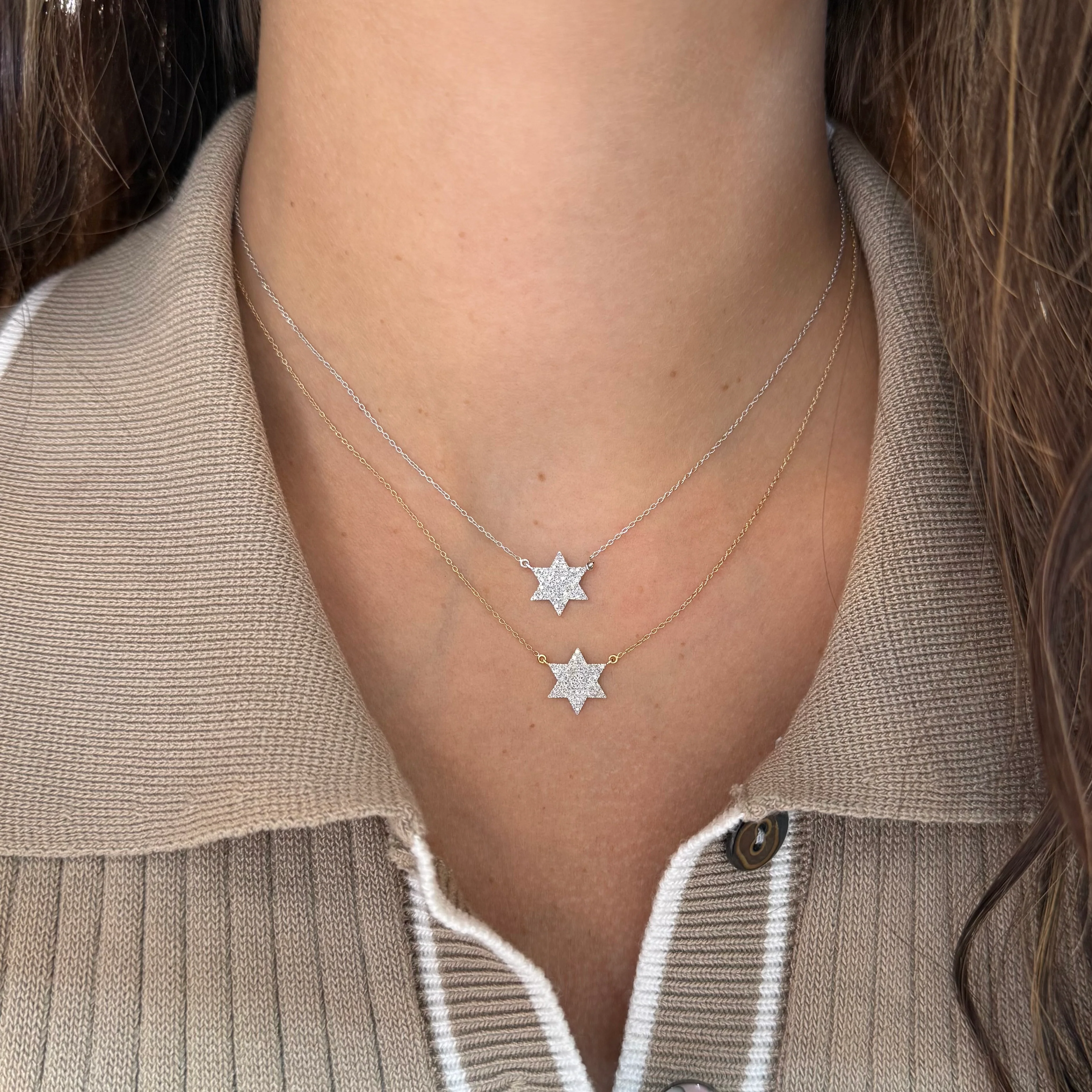 14K GOLD DIAMOND SARAH STAR OF DAVID NECKLACE - Image 2