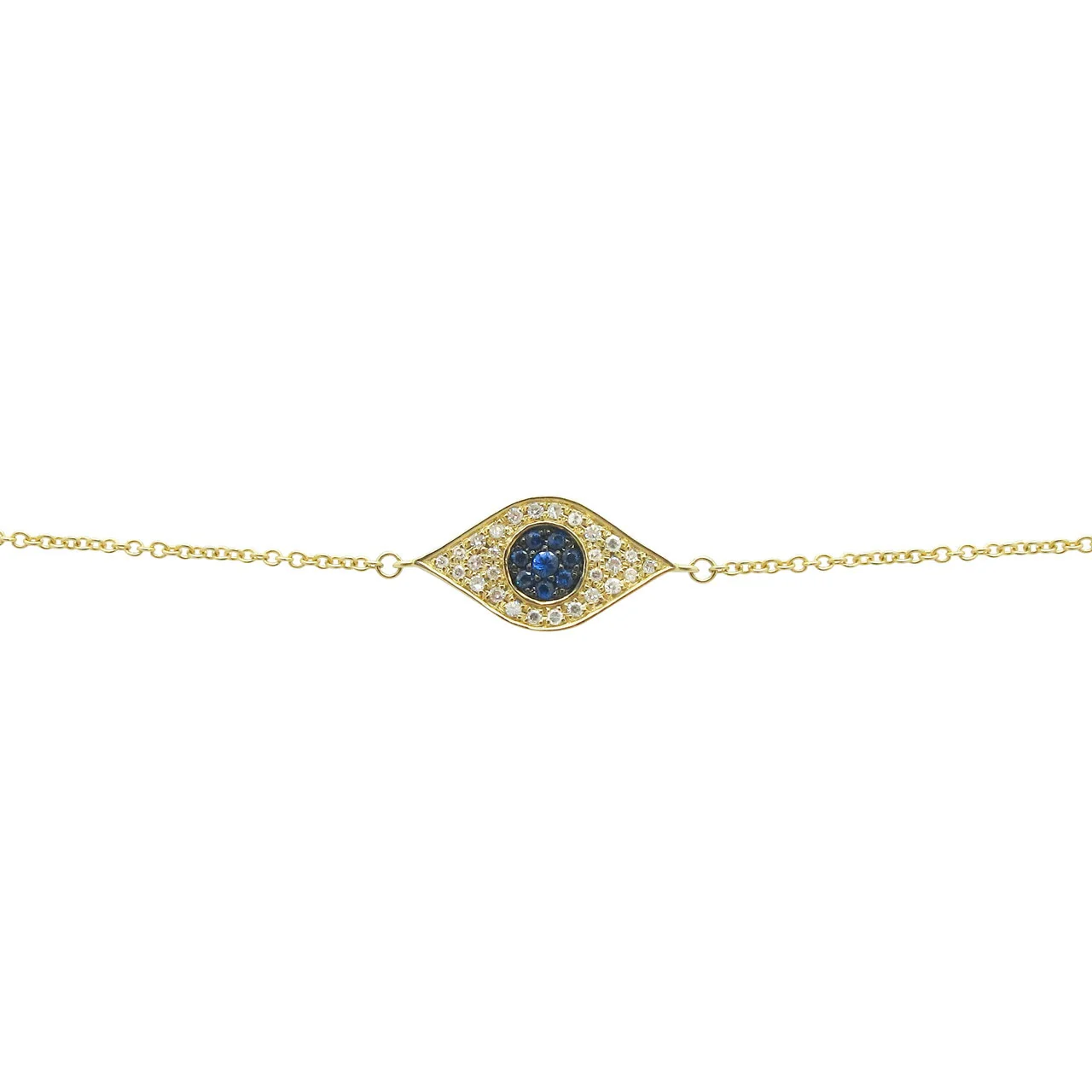 14K GOLD DIAMOND BLUE SAPPHIRE SERENA EYE BRACELET - Image 3