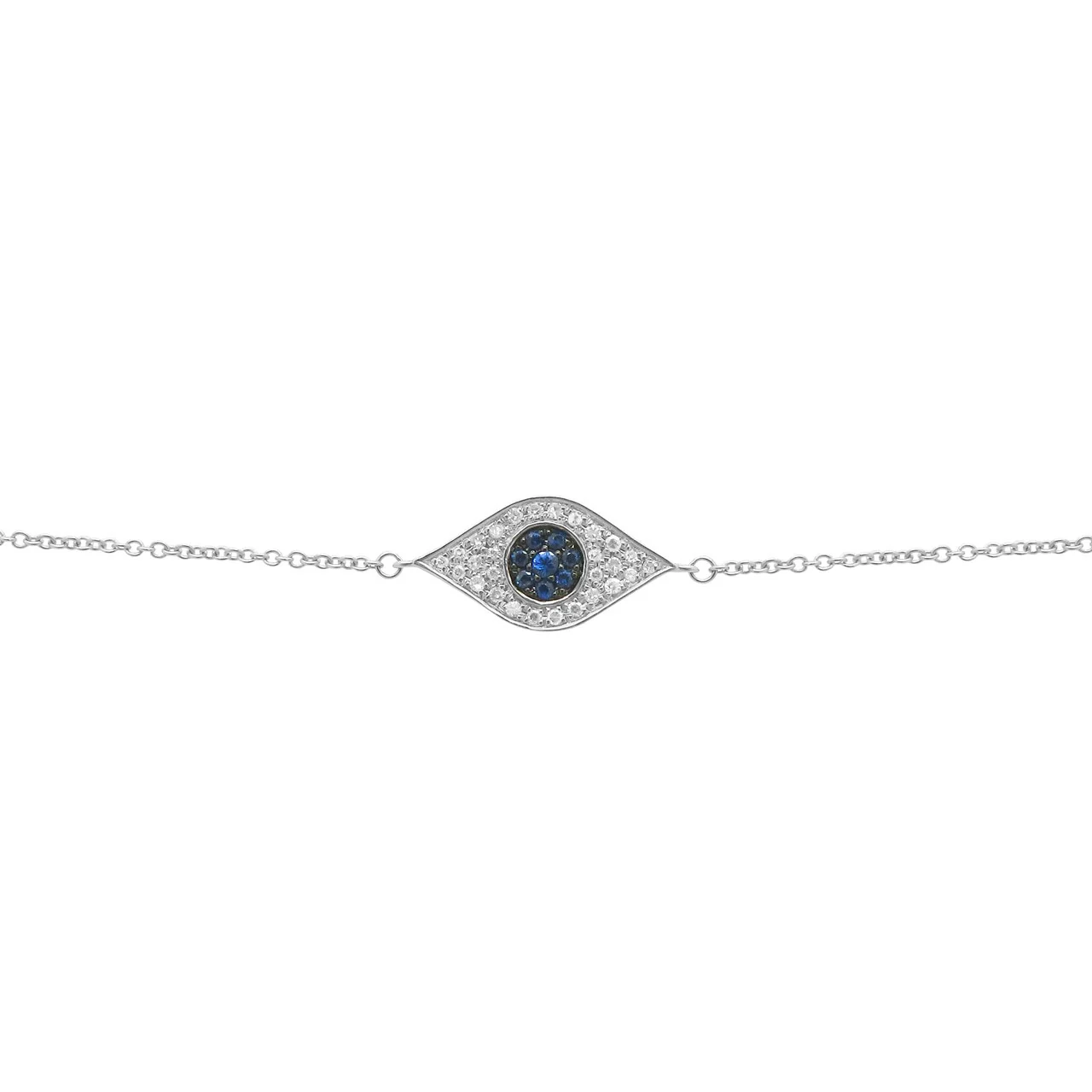 14K GOLD DIAMOND BLUE SAPPHIRE SERENA EYE BRACELET - Image 4