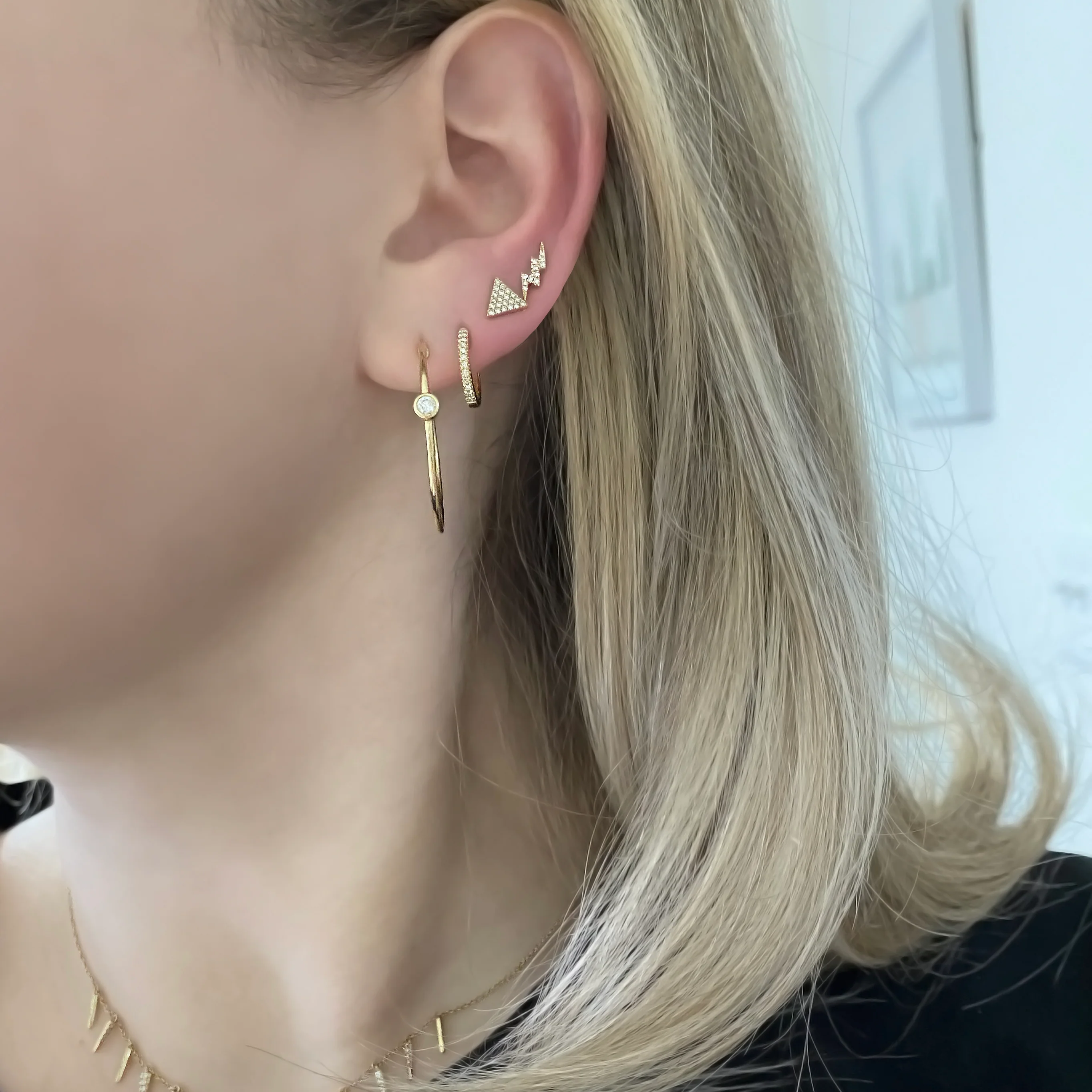 14K GOLD DIAMOND SIA MINI STUDS - Image 8