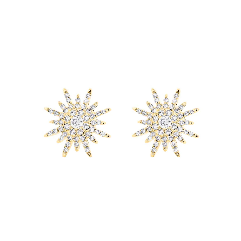 14K GOLD DIAMOND SIDNEY STARBURST STUDS - Image 3