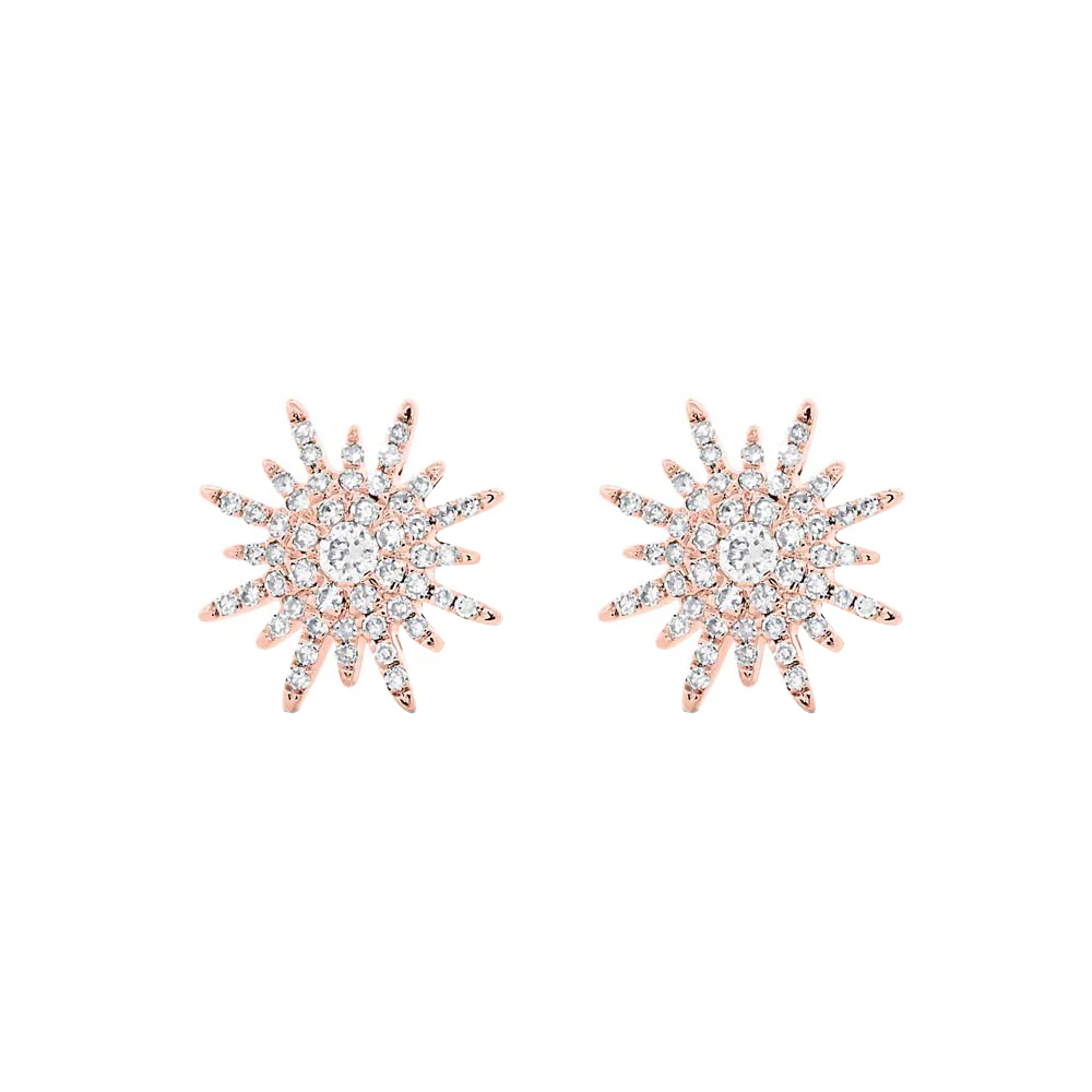 14K GOLD DIAMOND SIDNEY STARBURST STUDS - Image 4