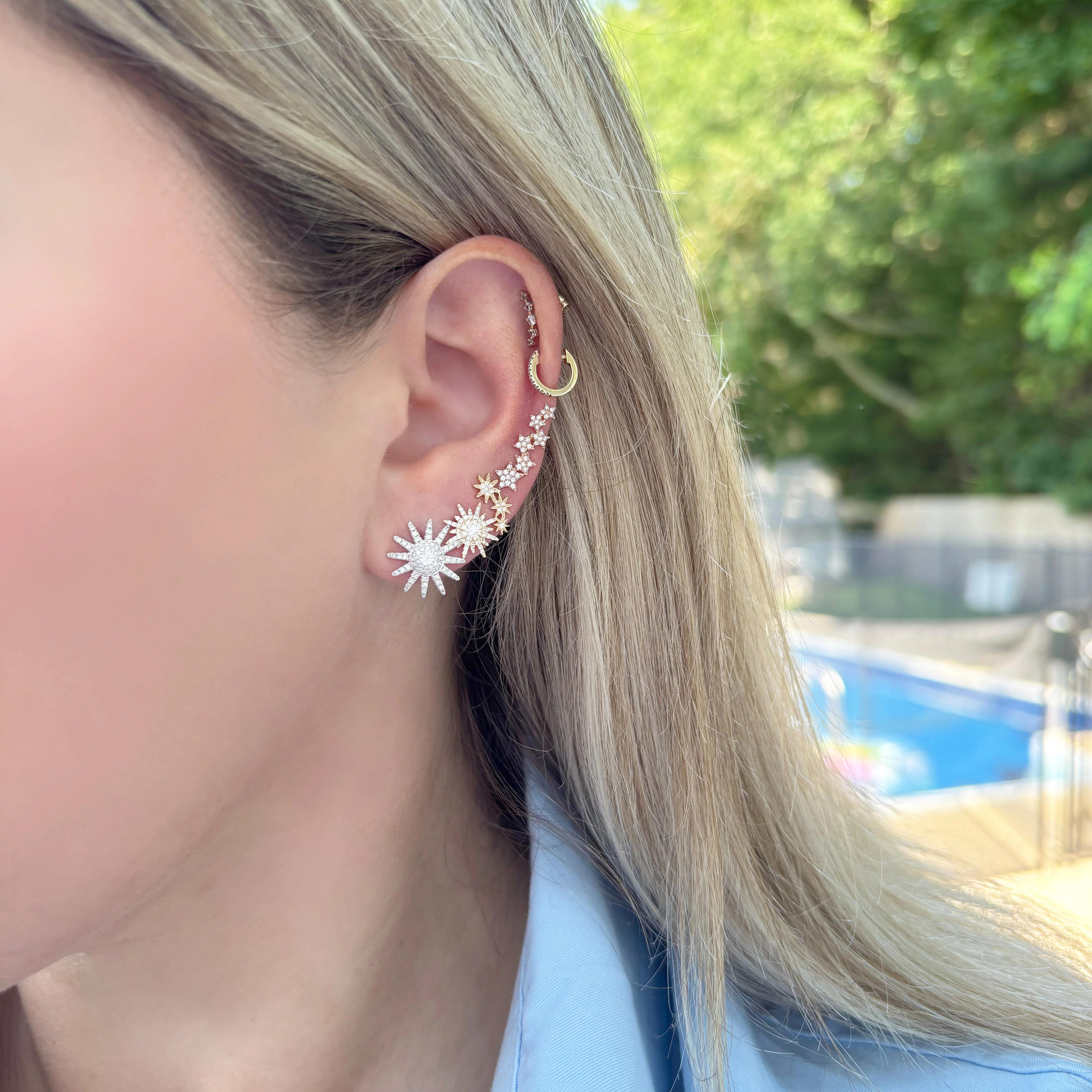 14K GOLD DIAMOND SIDNEY STARBURST STUDS - Image 5