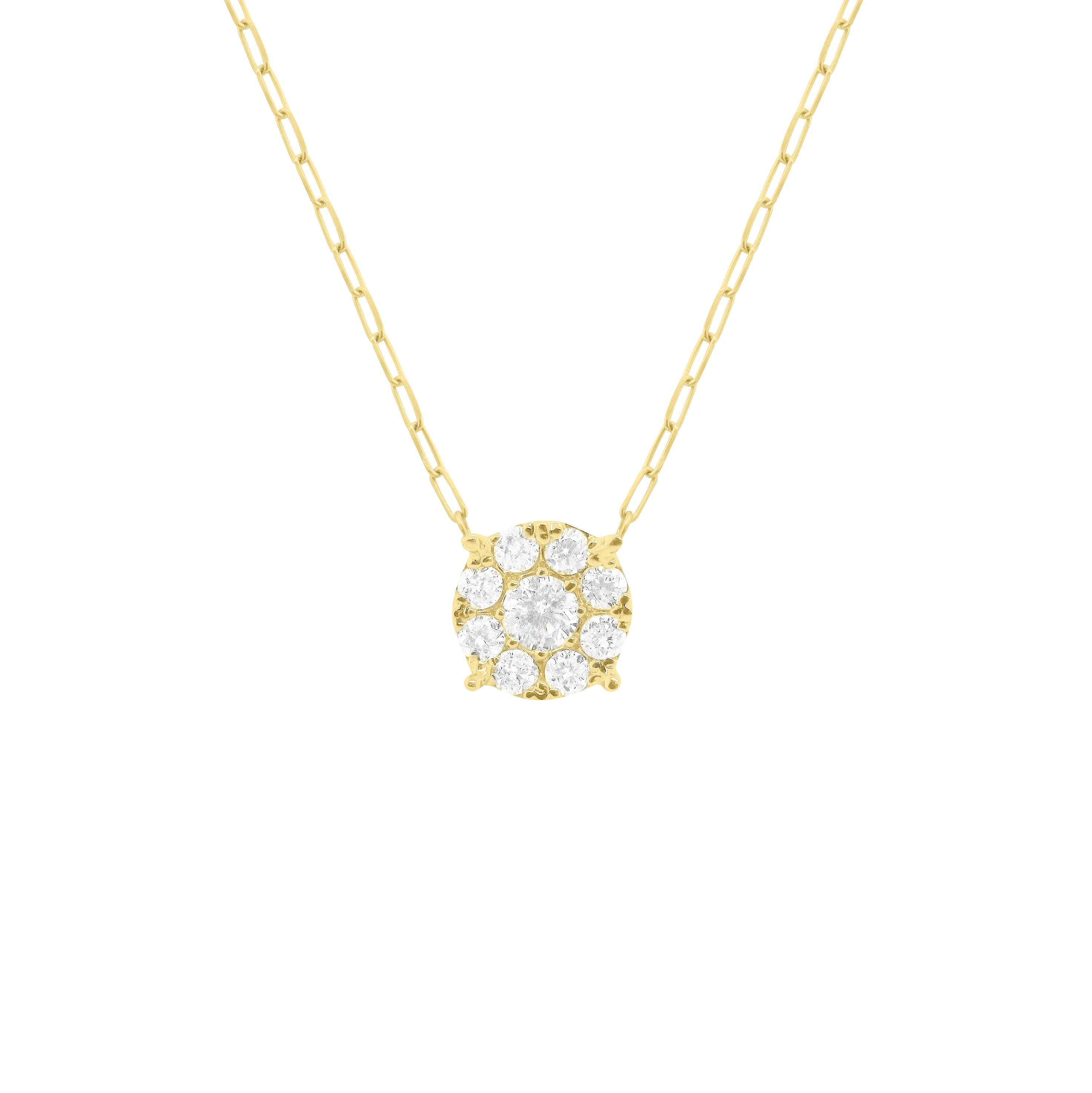 14K GOLD DIAMOND SMALL BELLA PAPERCLIP NECKLACE - Image 3