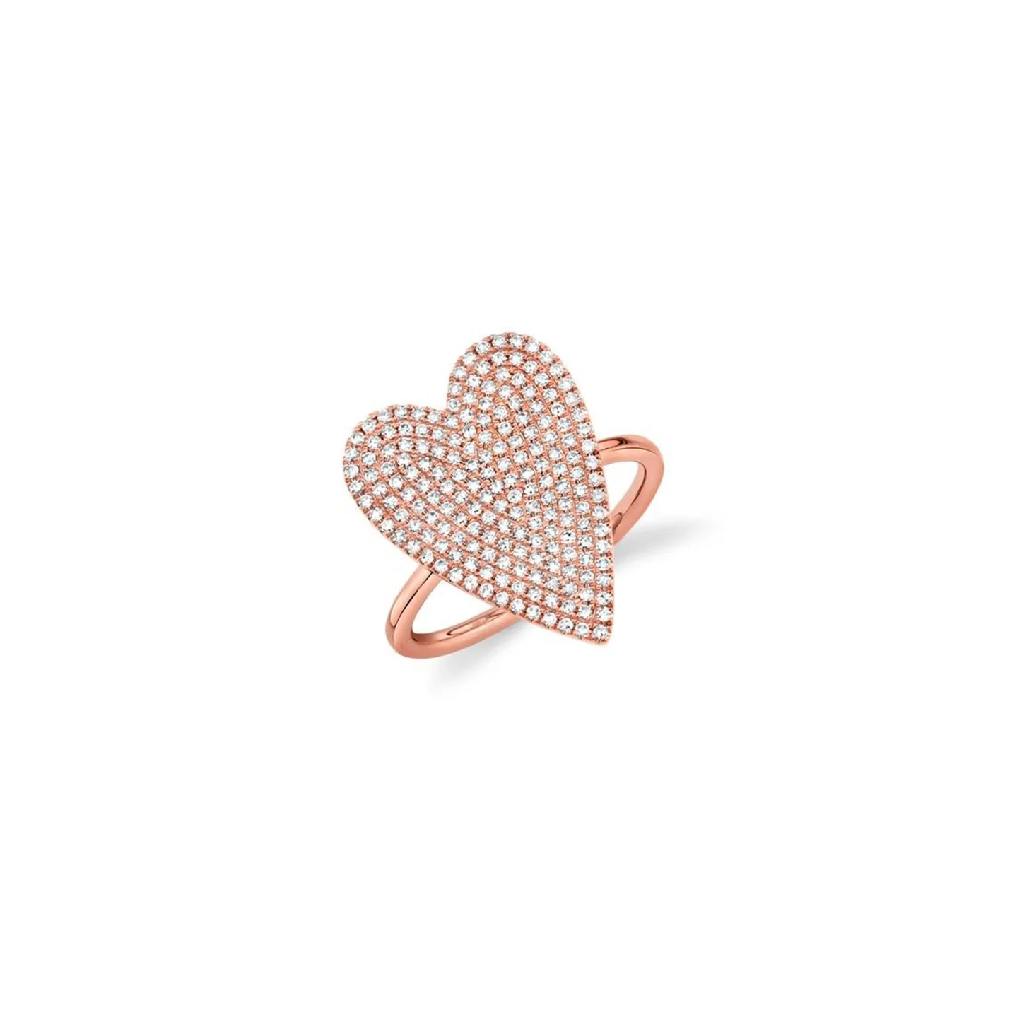 14K GOLD DIAMOND SMALL JANINE HEART RING - Image 4