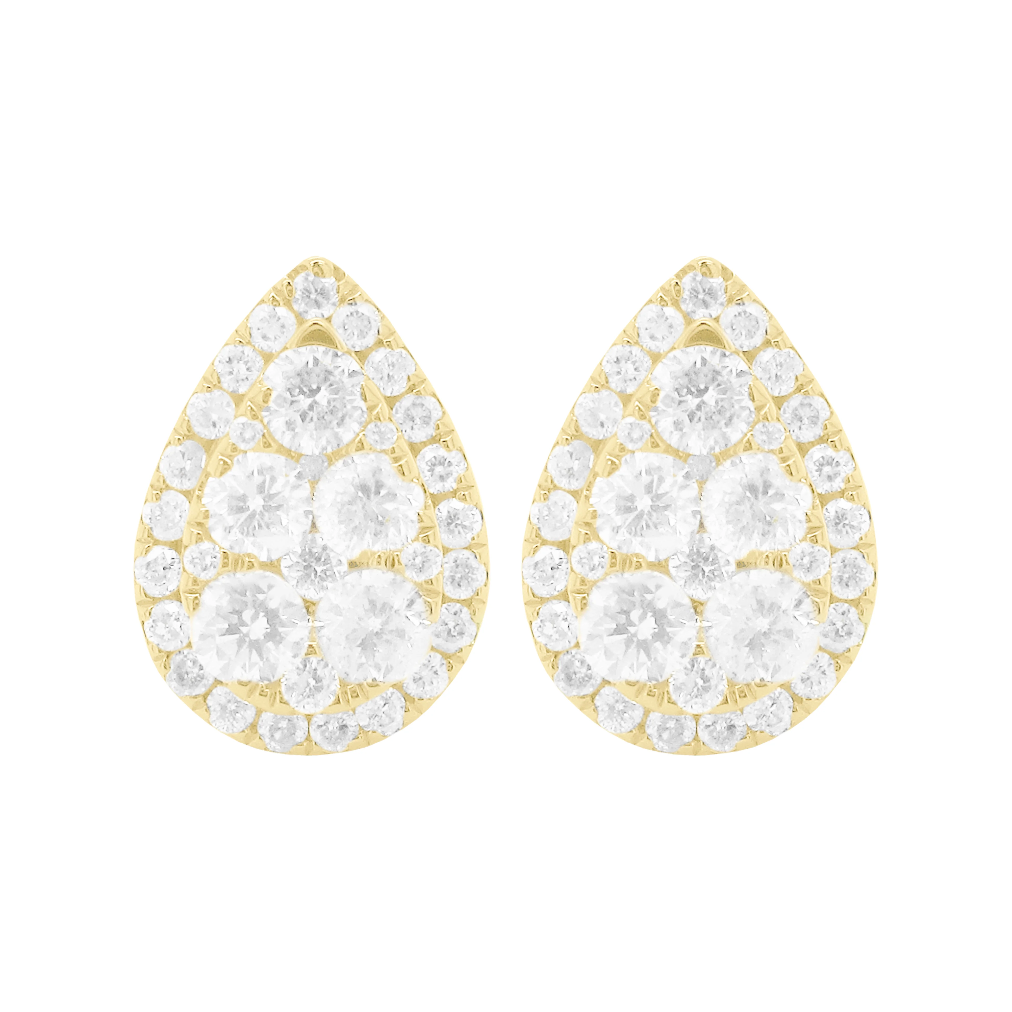 14K GOLD DIAMOND SMALL PALOMA PEAR STUDS - Image 3