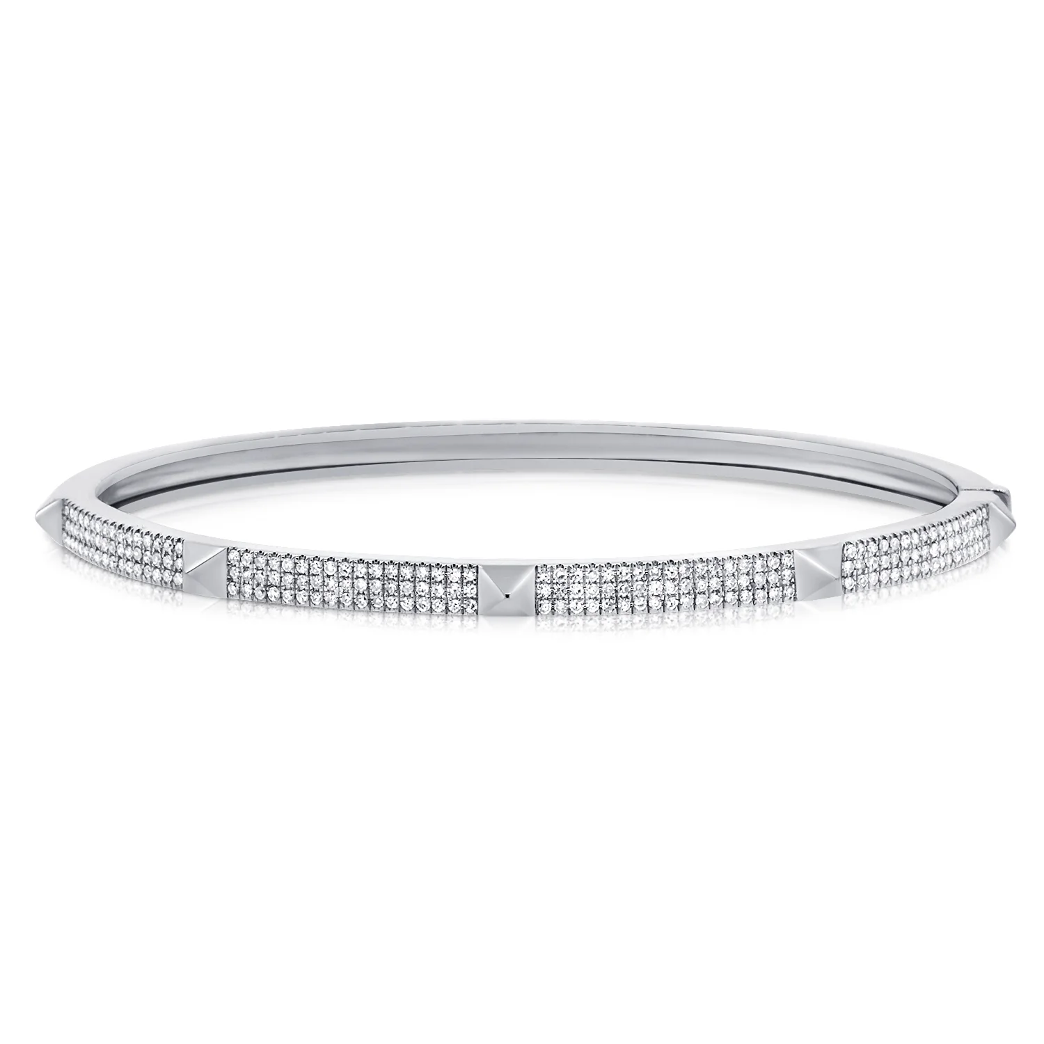 14K GOLD DIAMOND SMALL SAMMY SPIKE BANGLE - Image 3