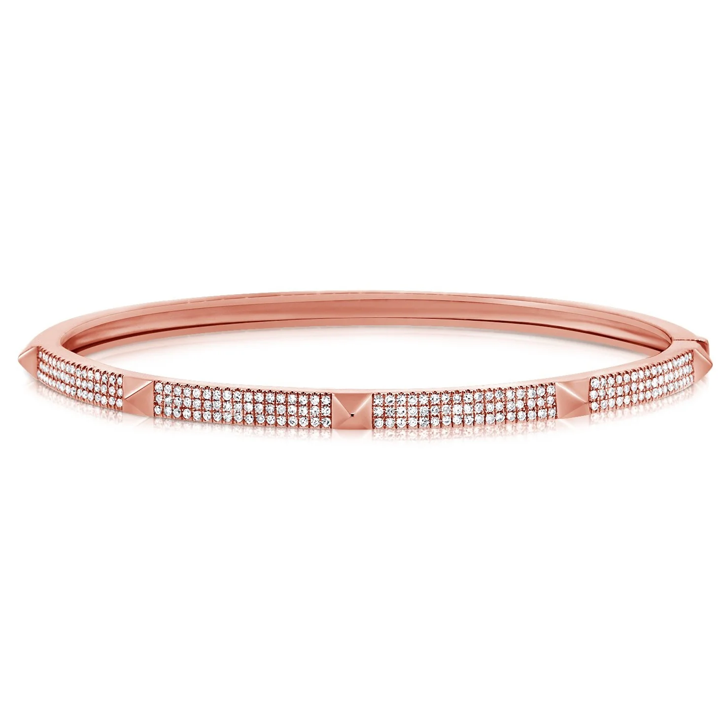 14K GOLD DIAMOND SMALL SAMMY SPIKE BANGLE - Image 4