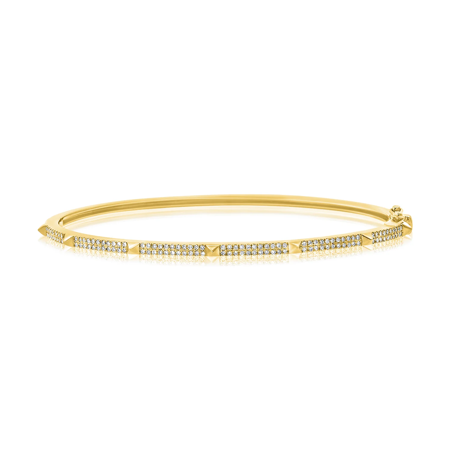14K GOLD DIAMOND MINI SAMMY SPIKE BANGLE - Image 3