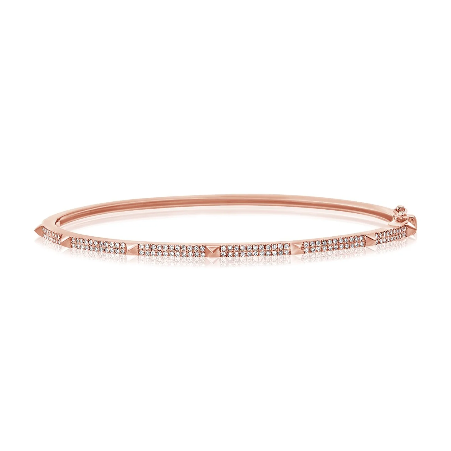 14K GOLD DIAMOND MINI SAMMY SPIKE BANGLE - Image 4