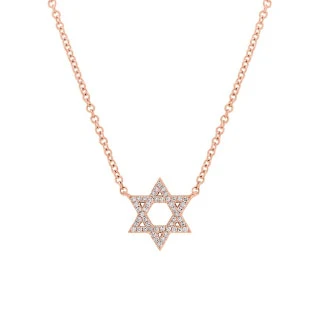 14K GOLD DIAMOND SMALL STAR OF DAVID NECKLACE - Image 4