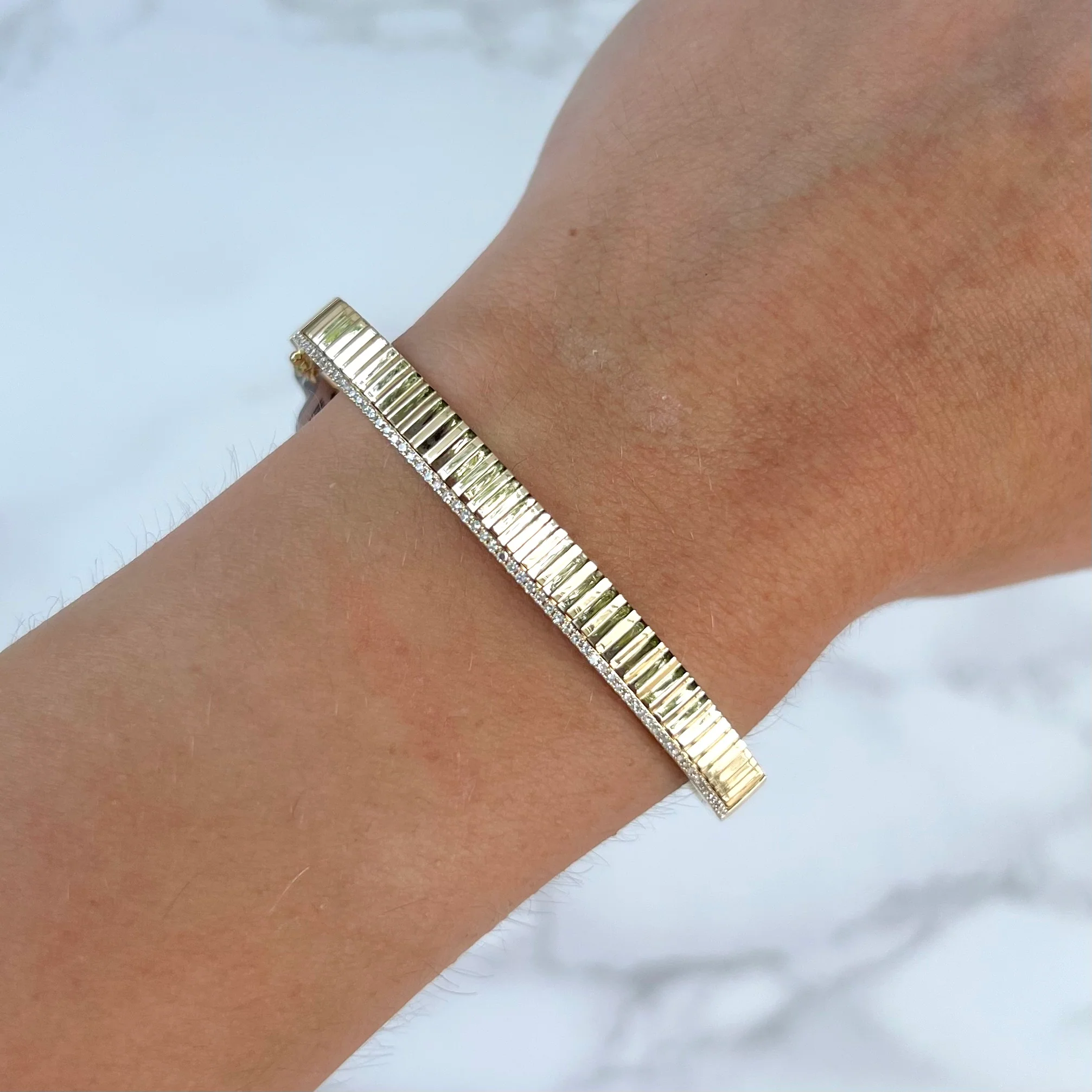 14K GOLD DIAMOND SMALL TYLER BANGLE - Image 2