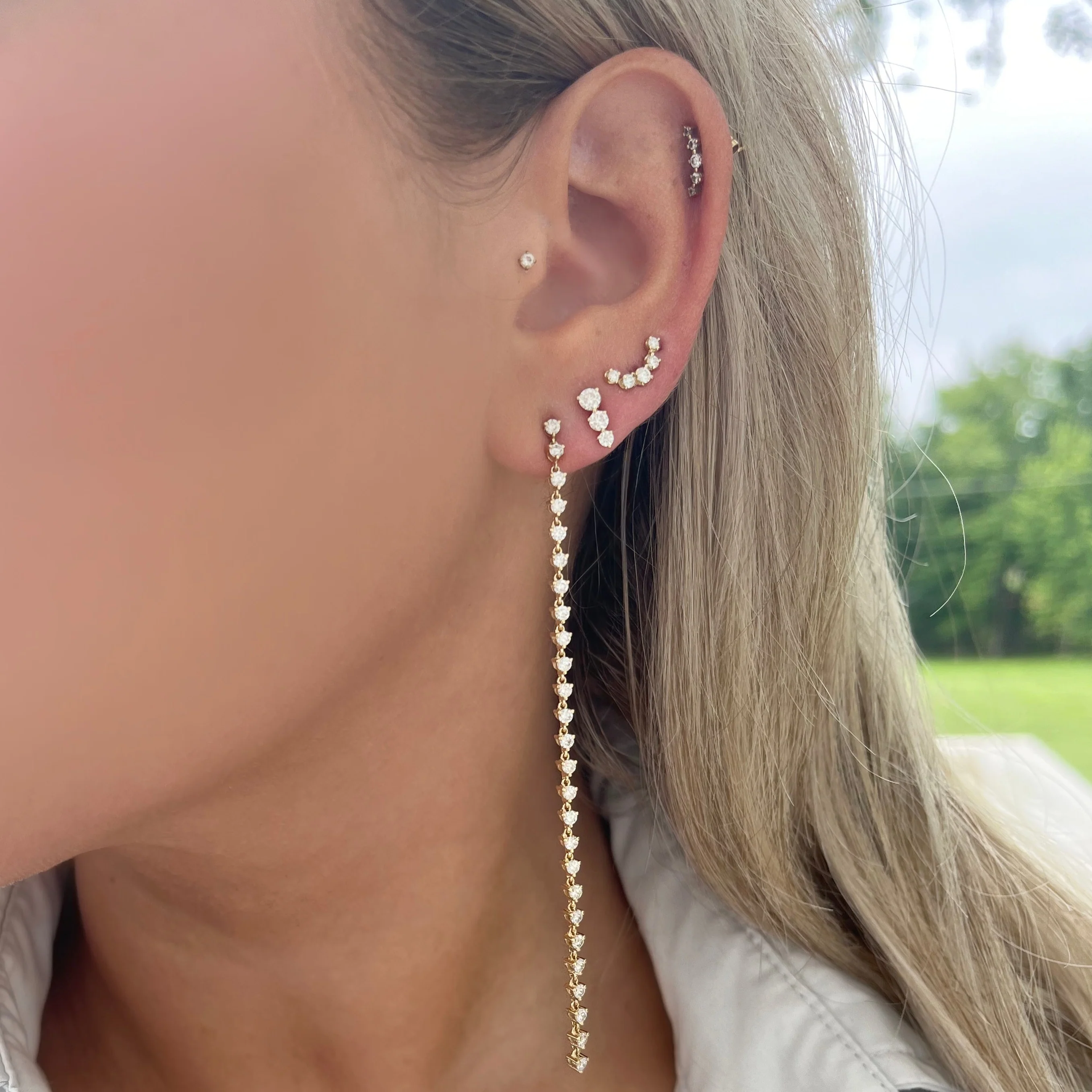 14K GOLD DIAMOND SPENCER EARRINGS - Image 4