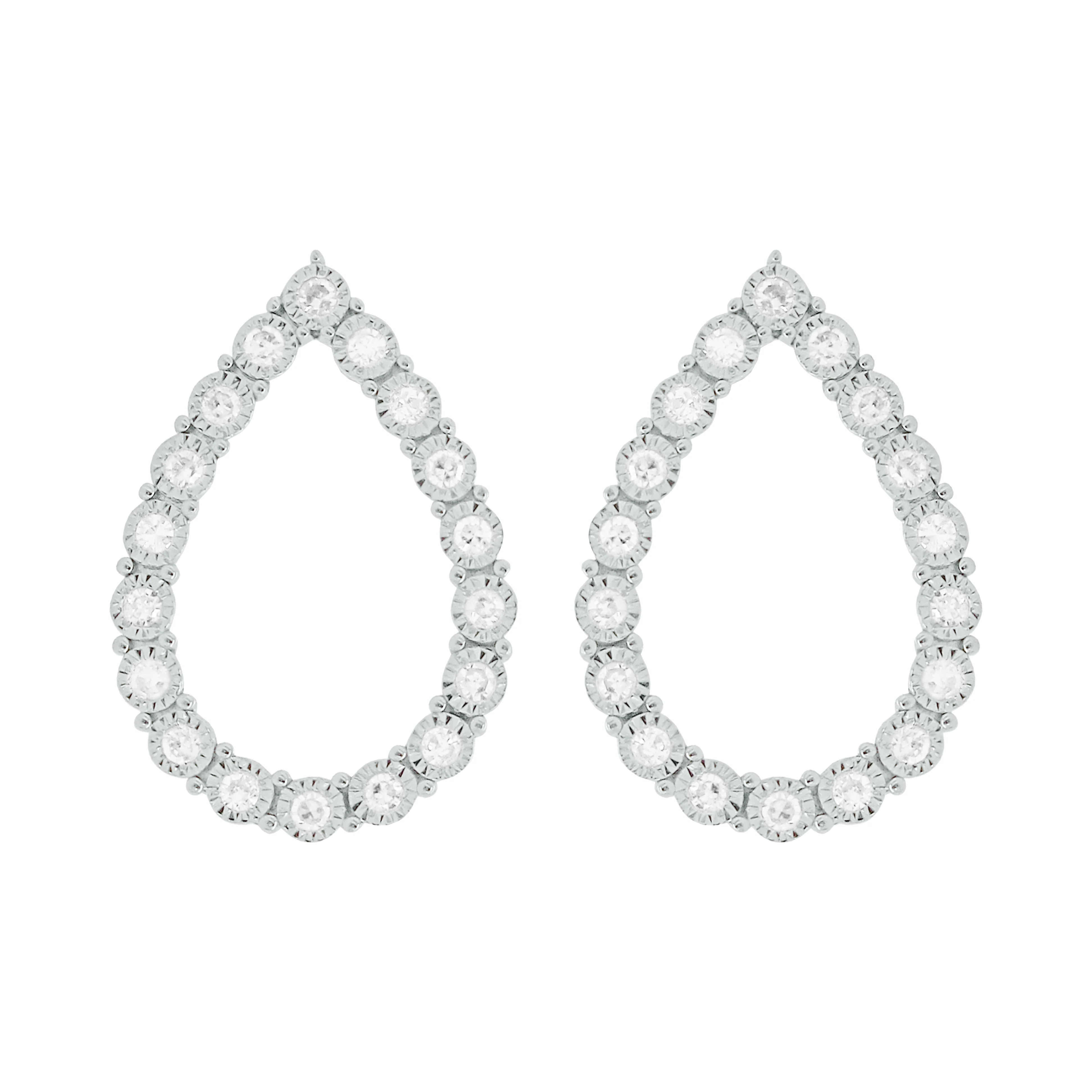 14K GOLD DIAMOND STACY PEAR STUDS