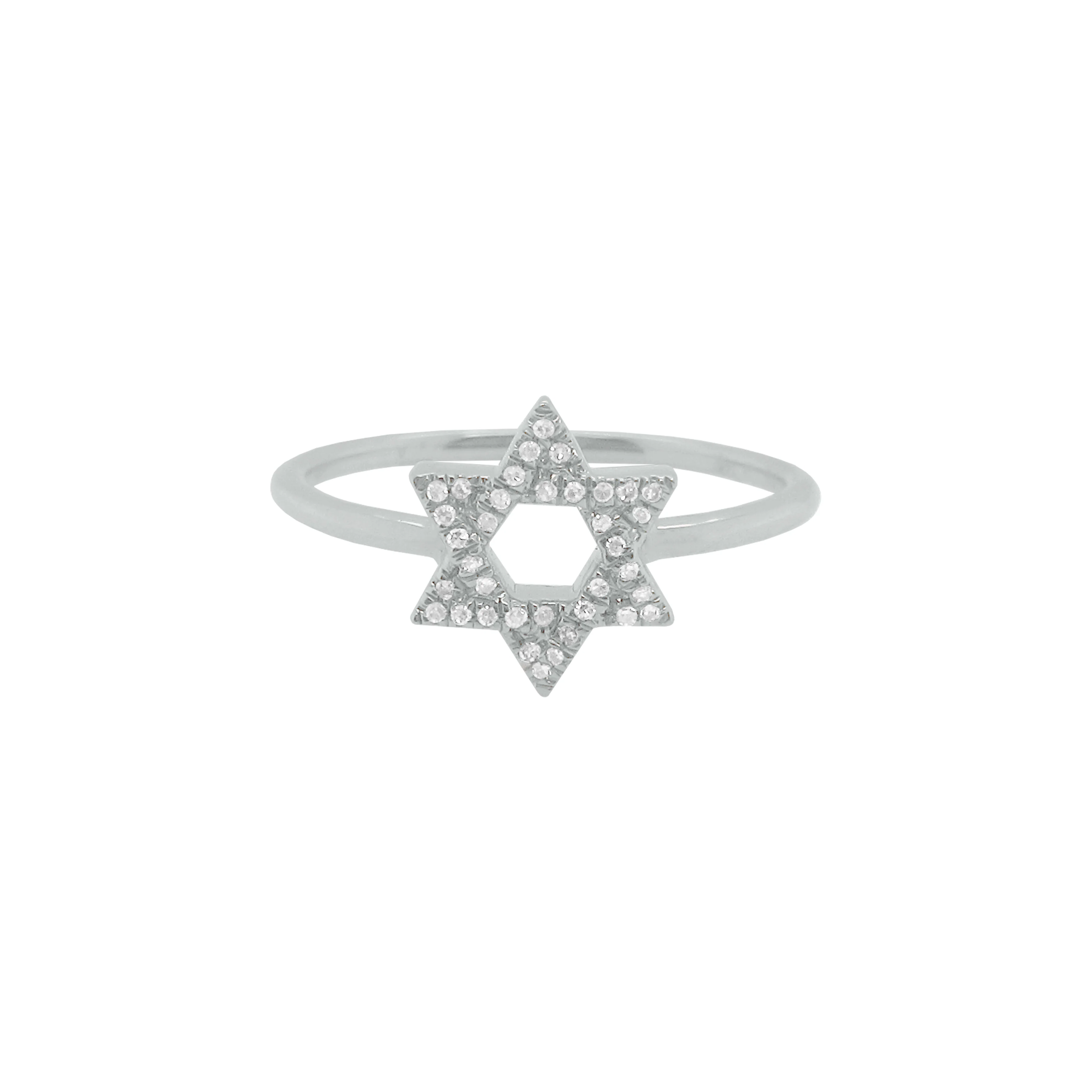 14K GOLD DIAMOND STAR OF DAVID RING - Image 3