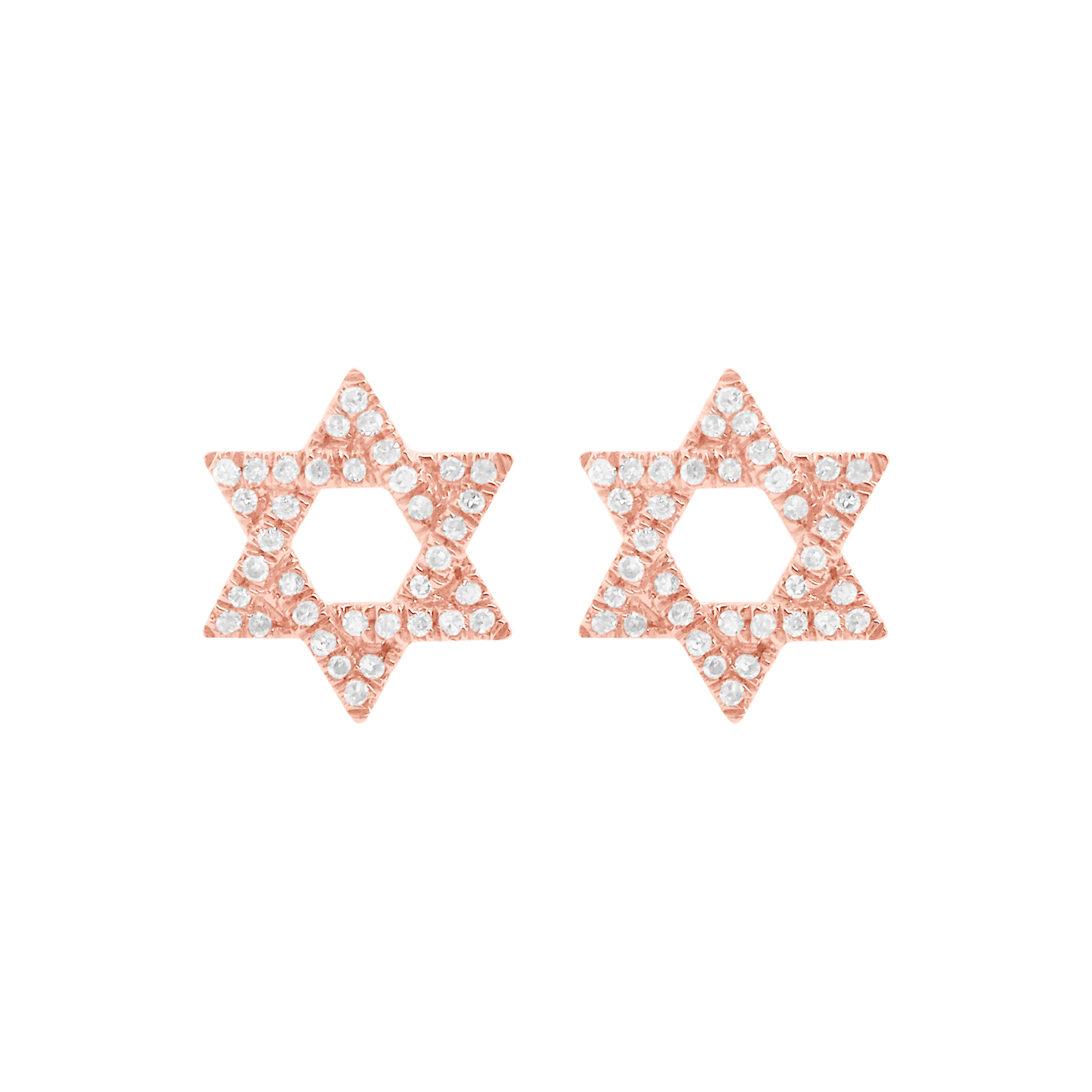 14K GOLD DIAMOND STAR OF DAVID STUDS - Image 3