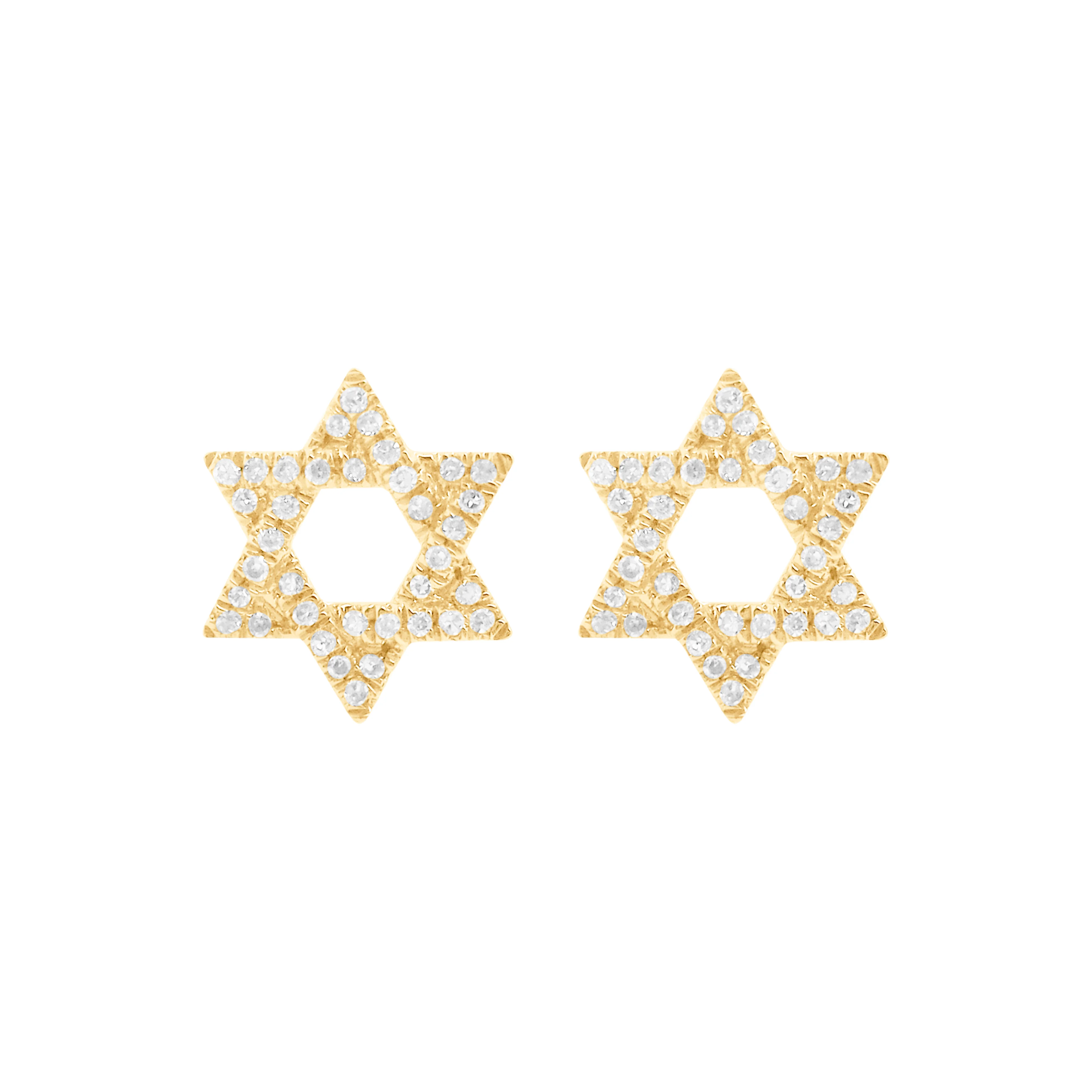14K GOLD DIAMOND STAR OF DAVID STUDS - Image 4