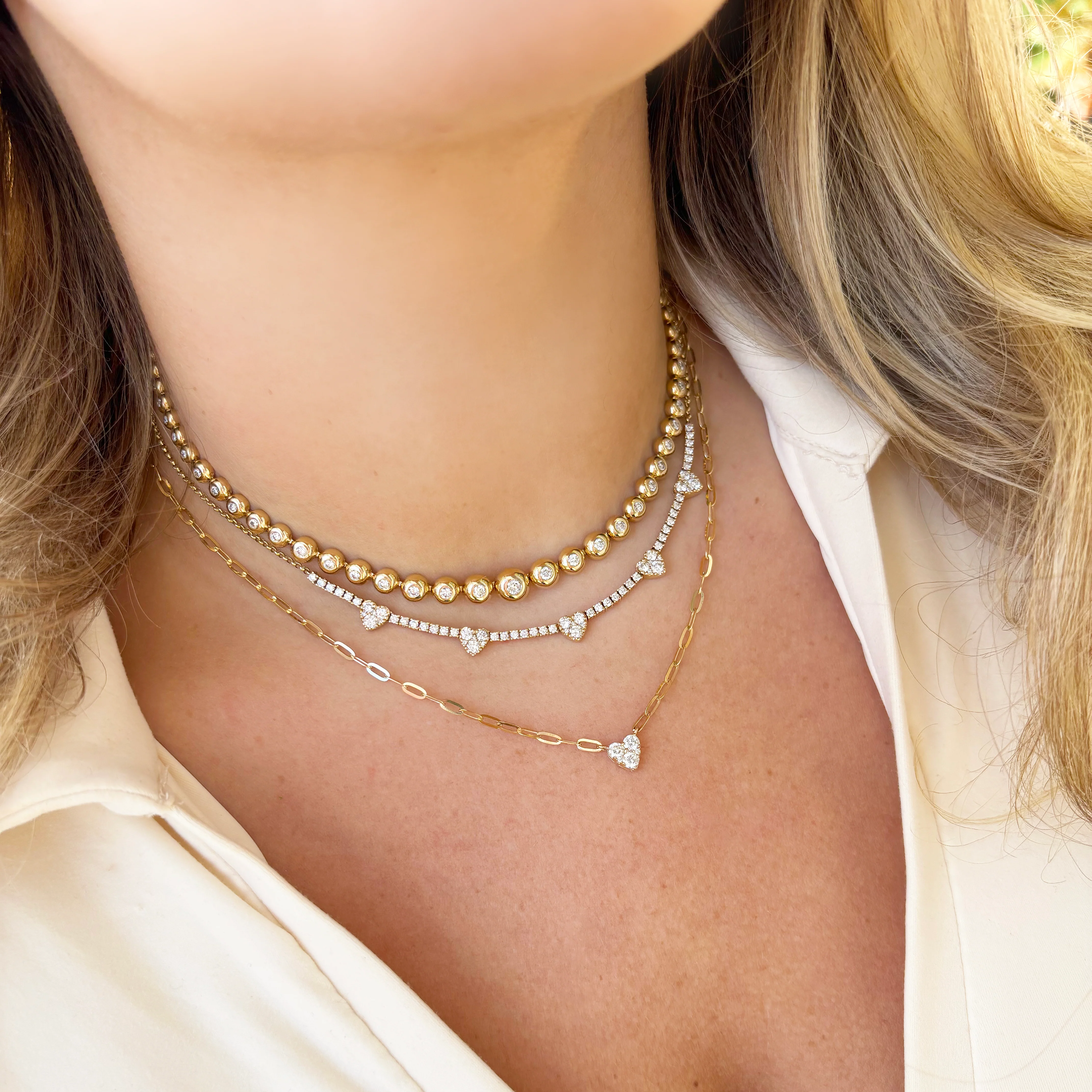 14K GOLD DIAMOND STASSI BUBBLE NECKLACE - Image 6