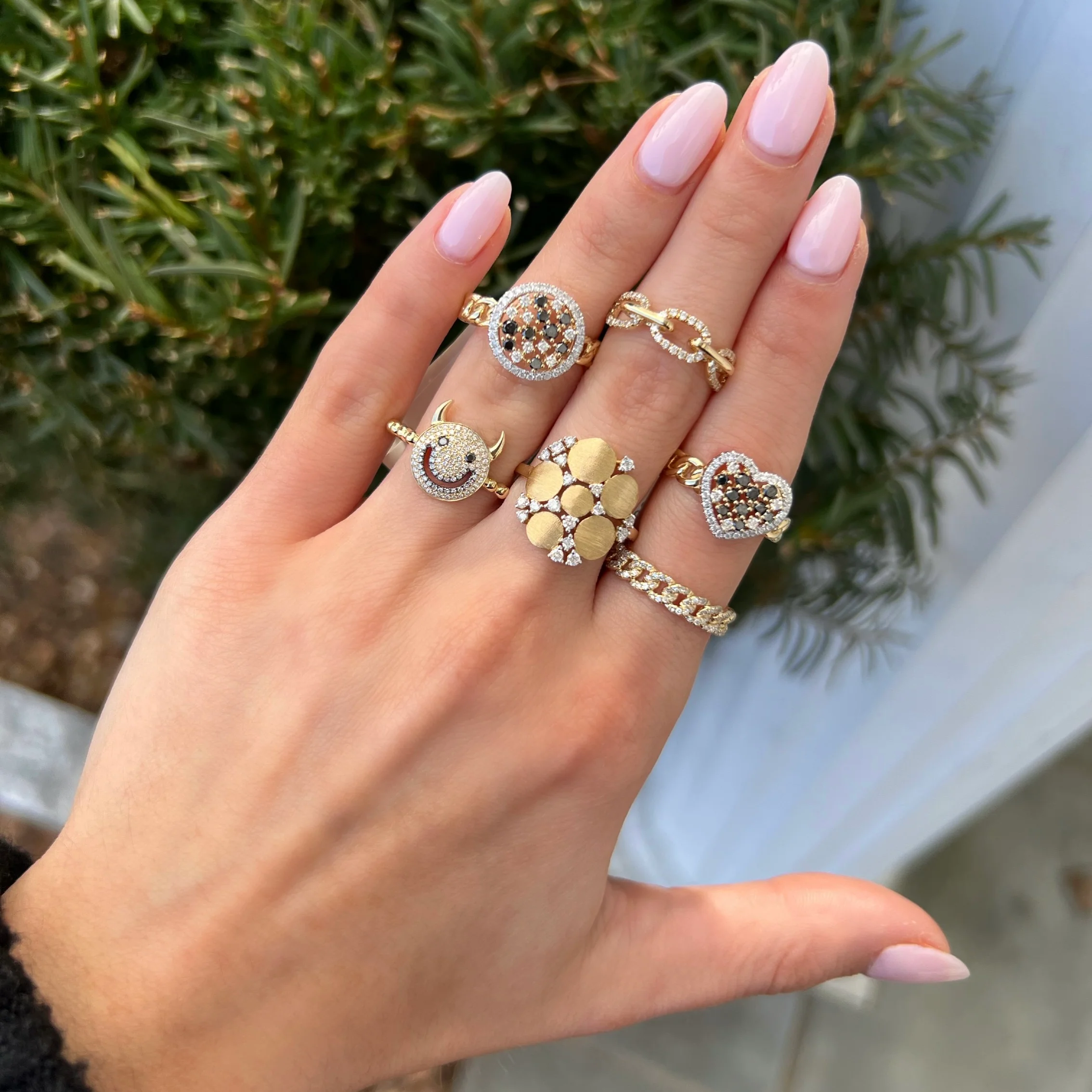 14K GOLD DIAMOND STELLA CHAIN RING - Image 3