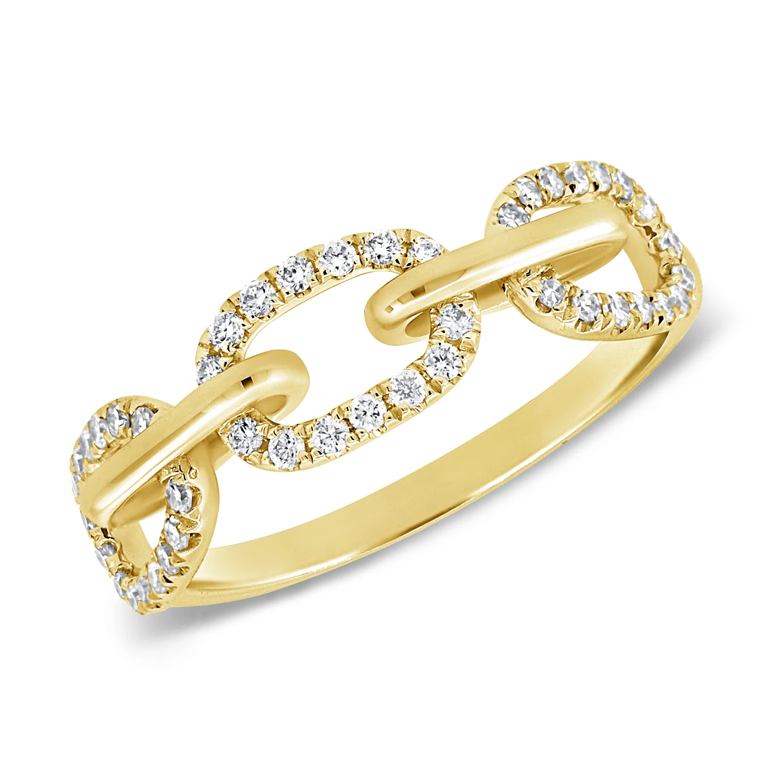 14K GOLD DIAMOND STELLA CHAIN RING - Image 4
