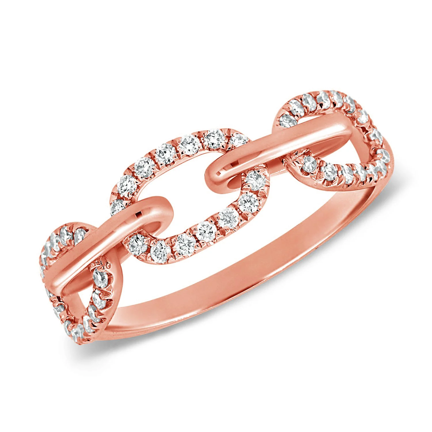 14K GOLD DIAMOND STELLA CHAIN RING - Image 6