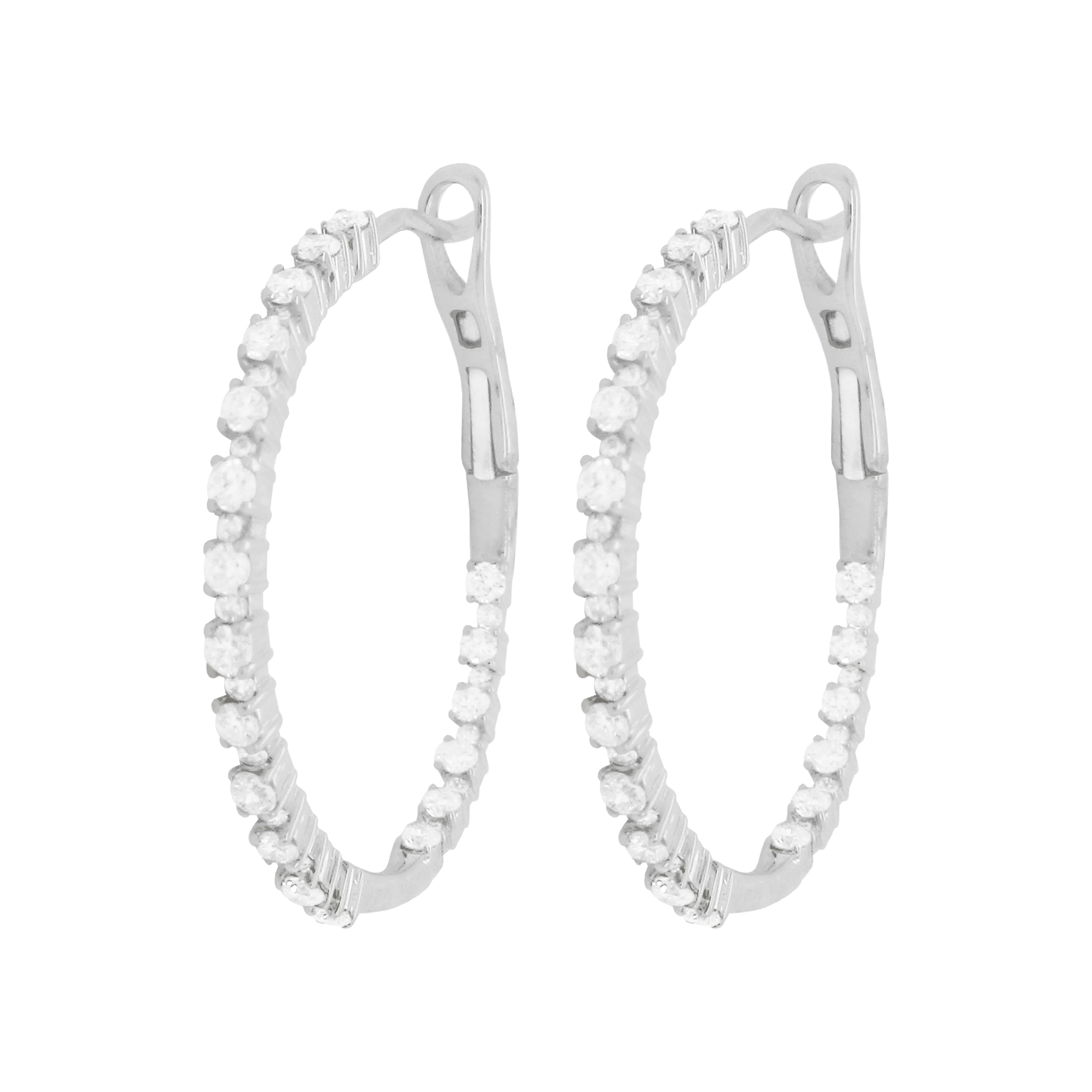14K GOLD DIAMOND TATIANA HOOPS - Image 3