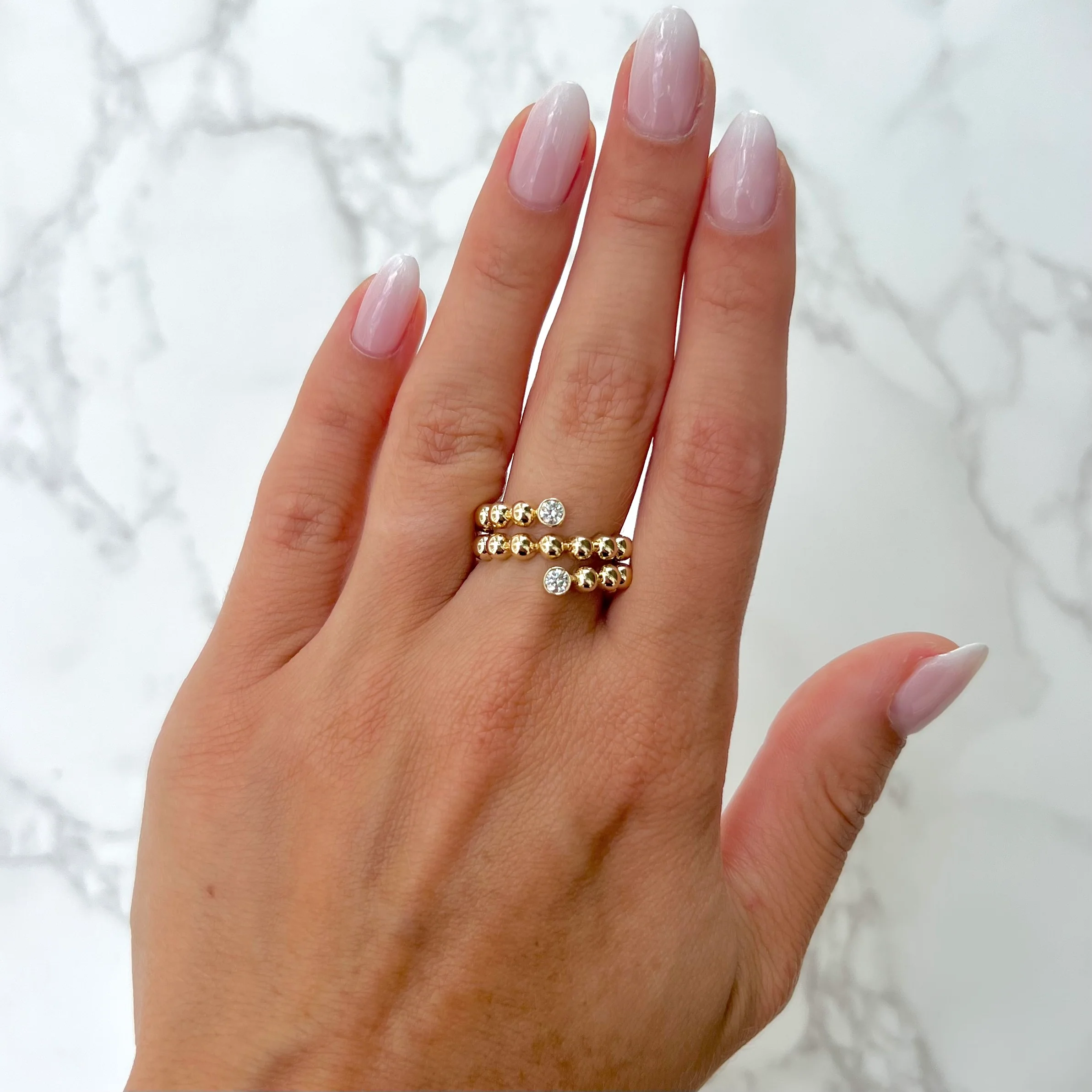14K GOLD DIAMOND TATIANA RING - Image 3