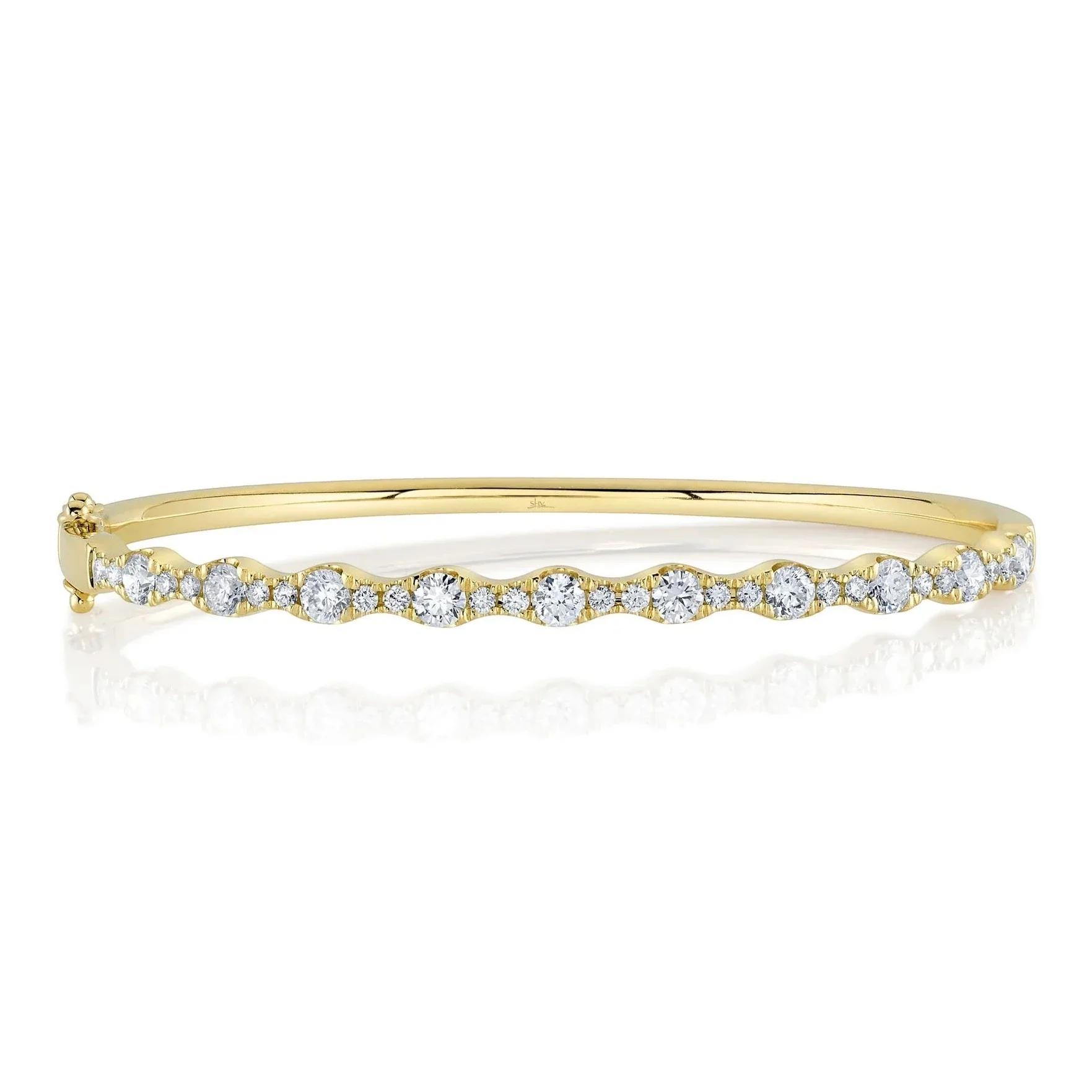 14K GOLD DIAMOND TESS BANGLE