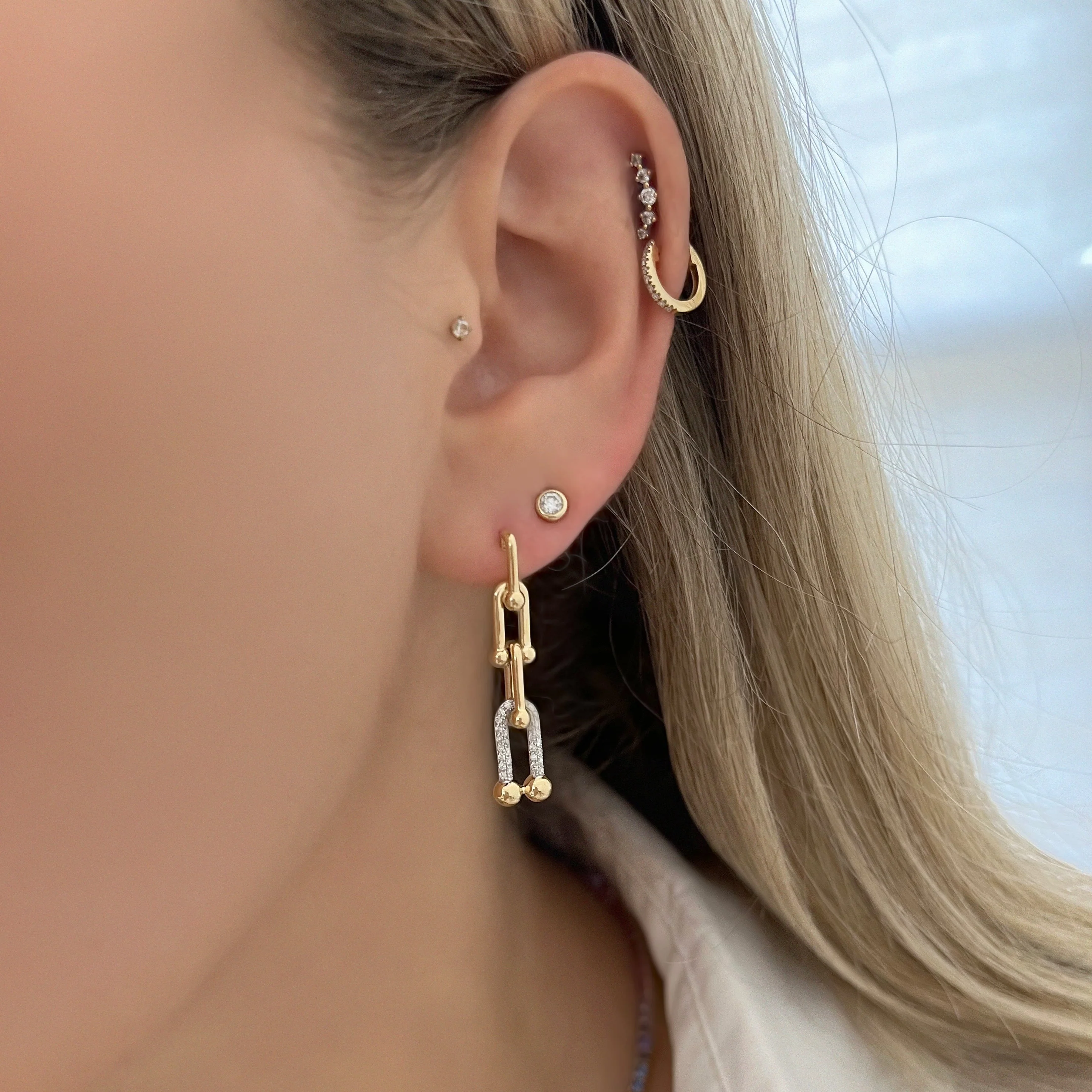 14K GOLD DIAMOND TESS EARRINGS - Image 2