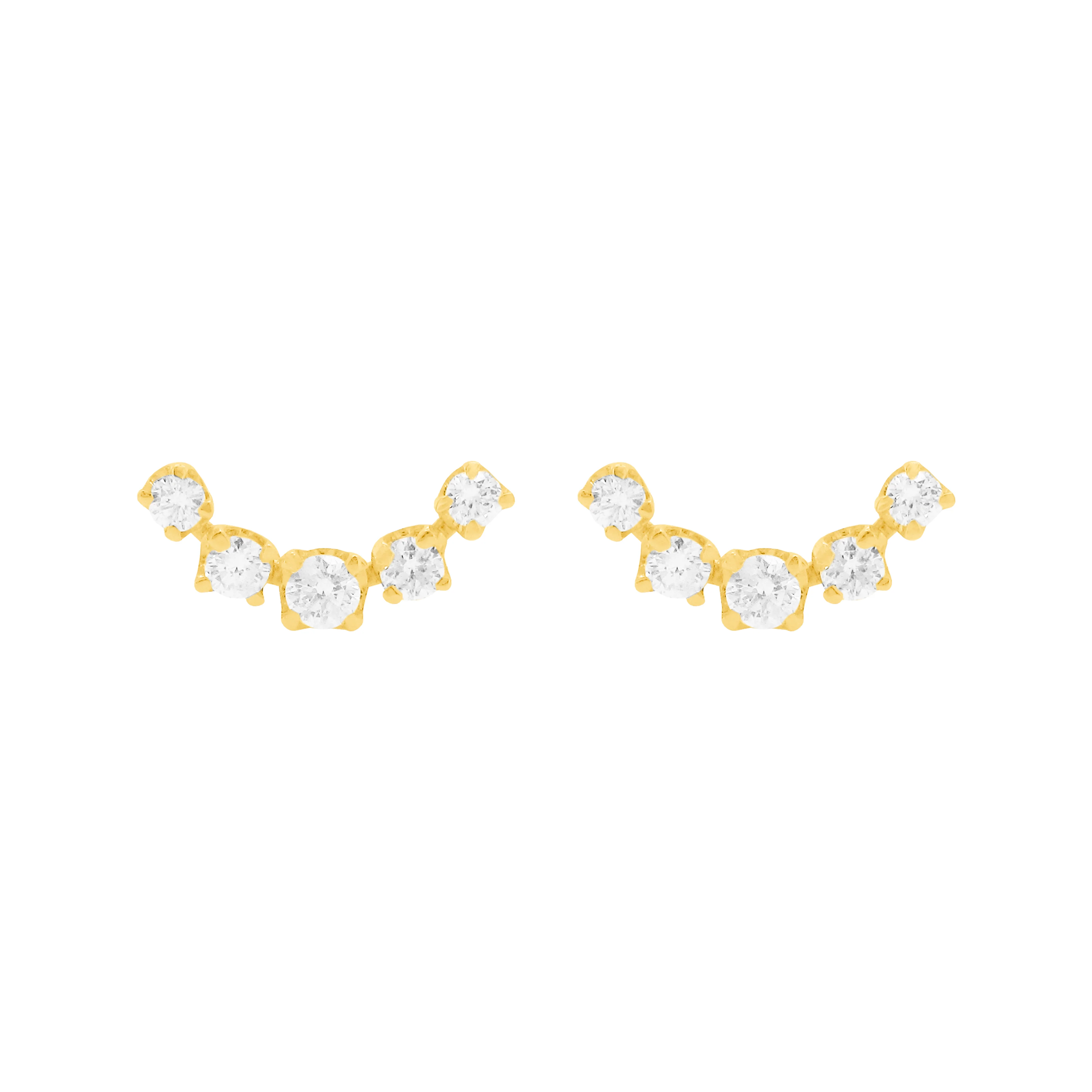 14K GOLD DIAMOND TIA STUDS