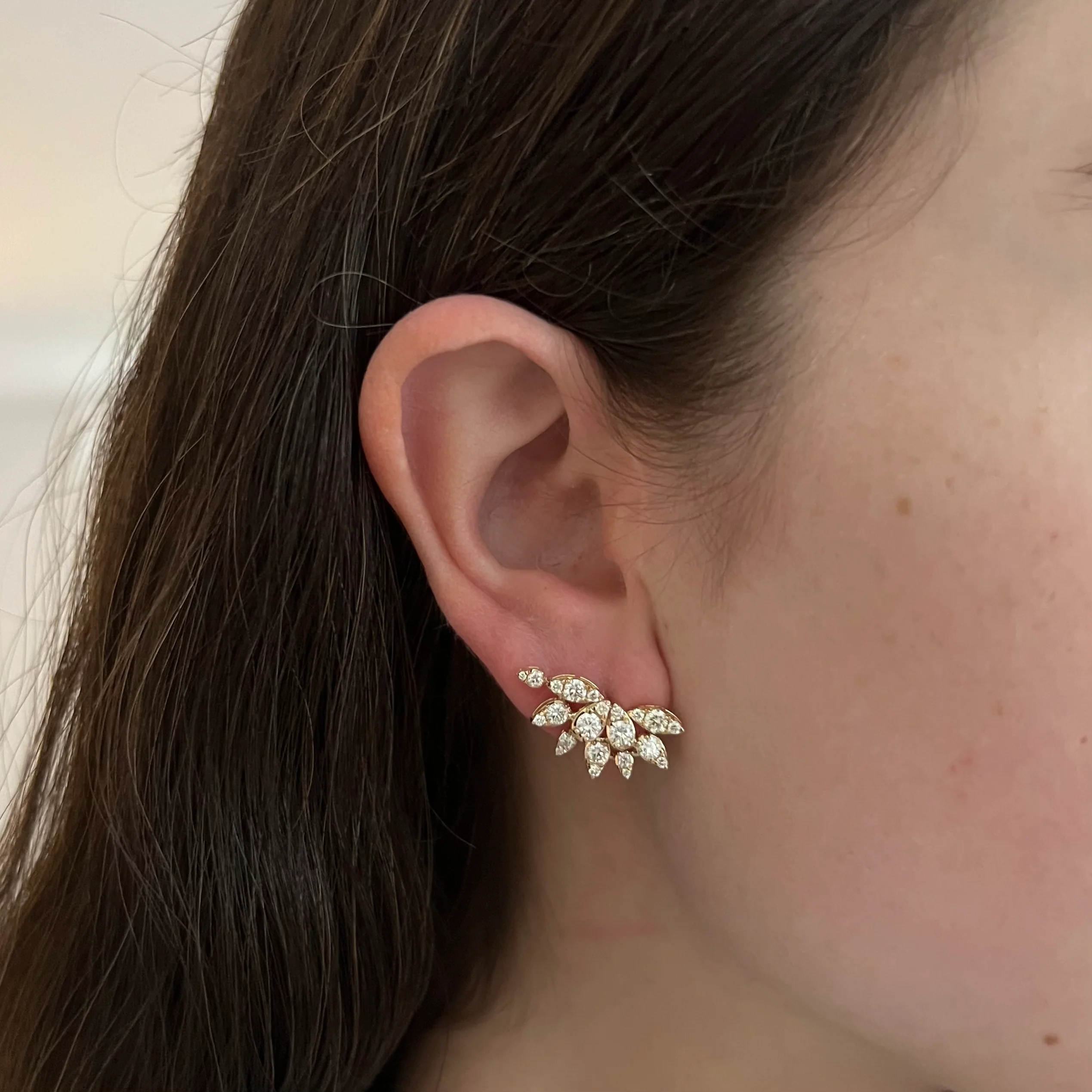 14K GOLD DIAMOND TINA EARRINGS - Image 2