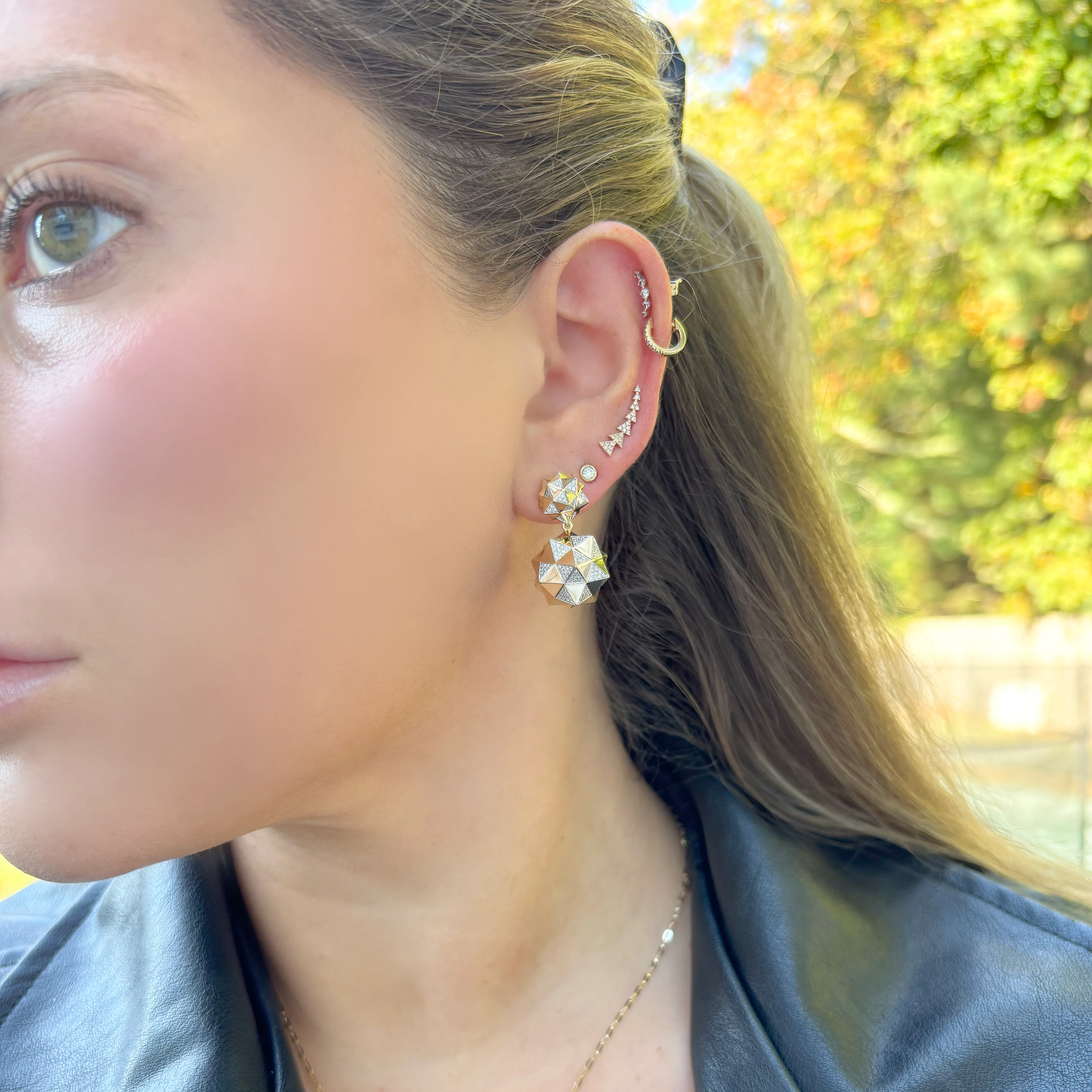 14K GOLD DIAMOND TRINA EARRINGS - Image 3