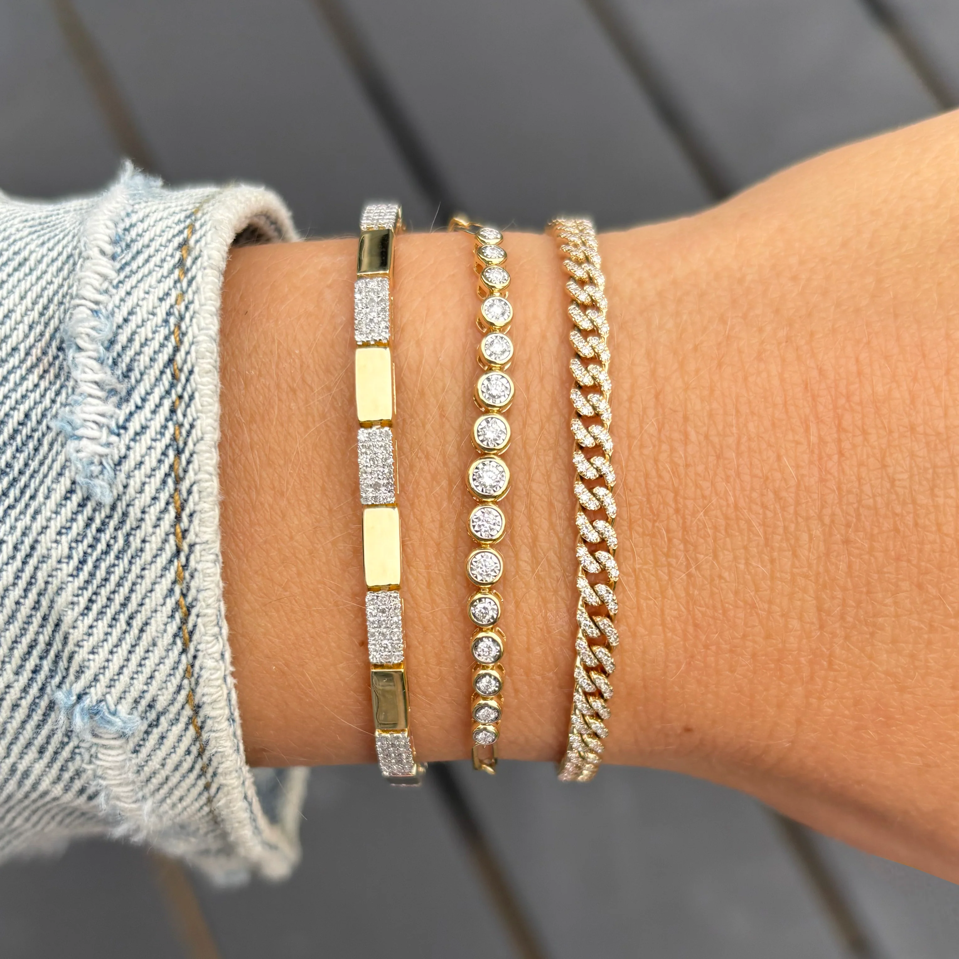 14K GOLD DIAMOND TYLER CUBAN BRACELET - Image 2