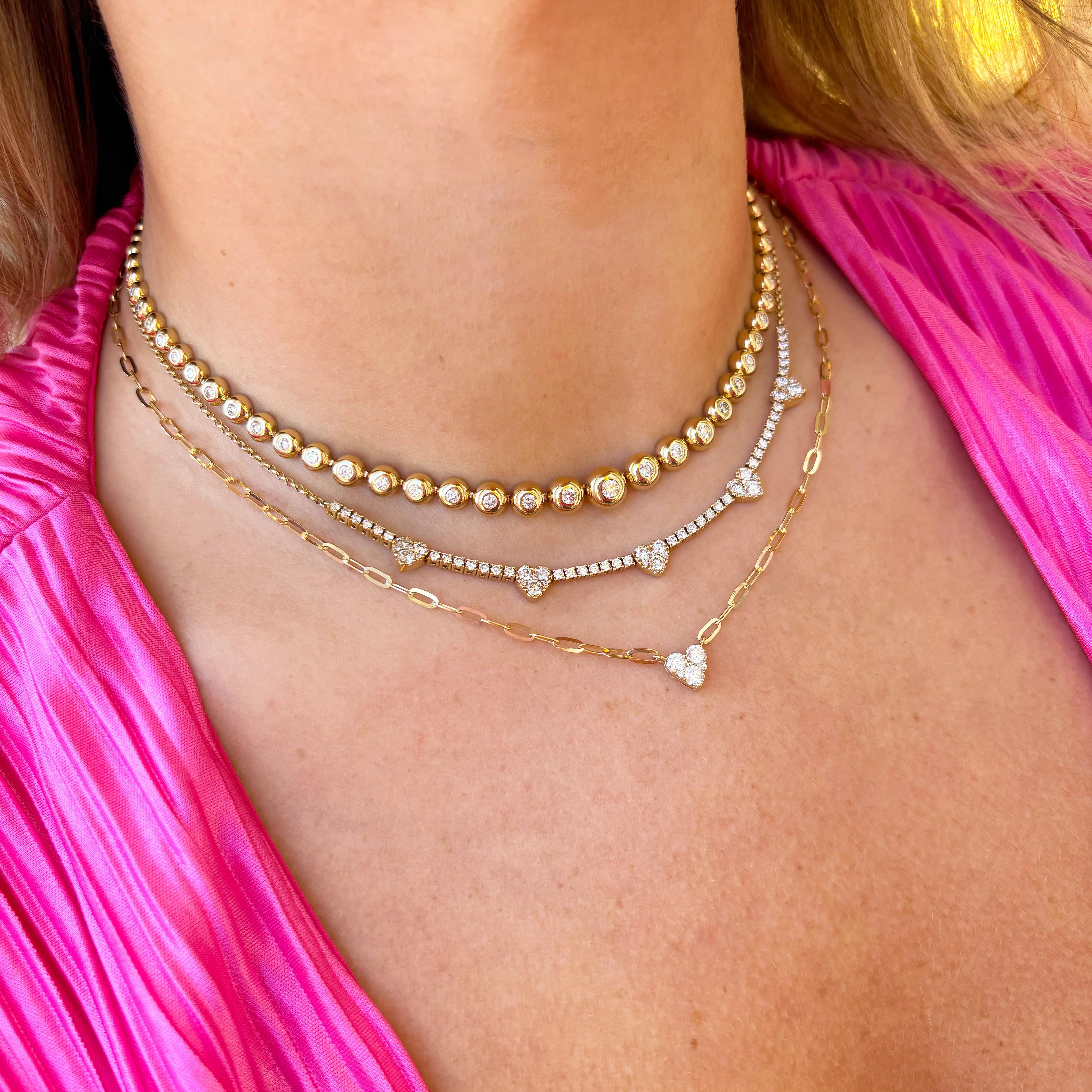 14K GOLD DIAMOND TYLER HEART NECKLACE - Image 3