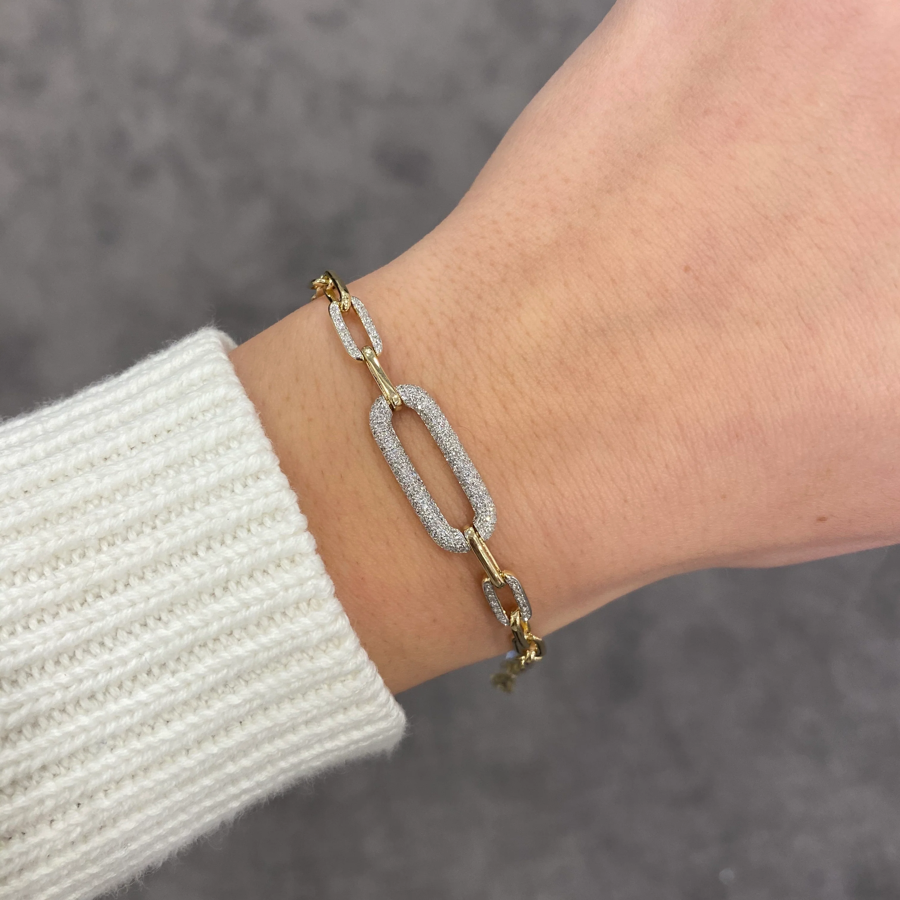 14K GOLD DIAMOND VERONICA LINK BRACELET - Image 3