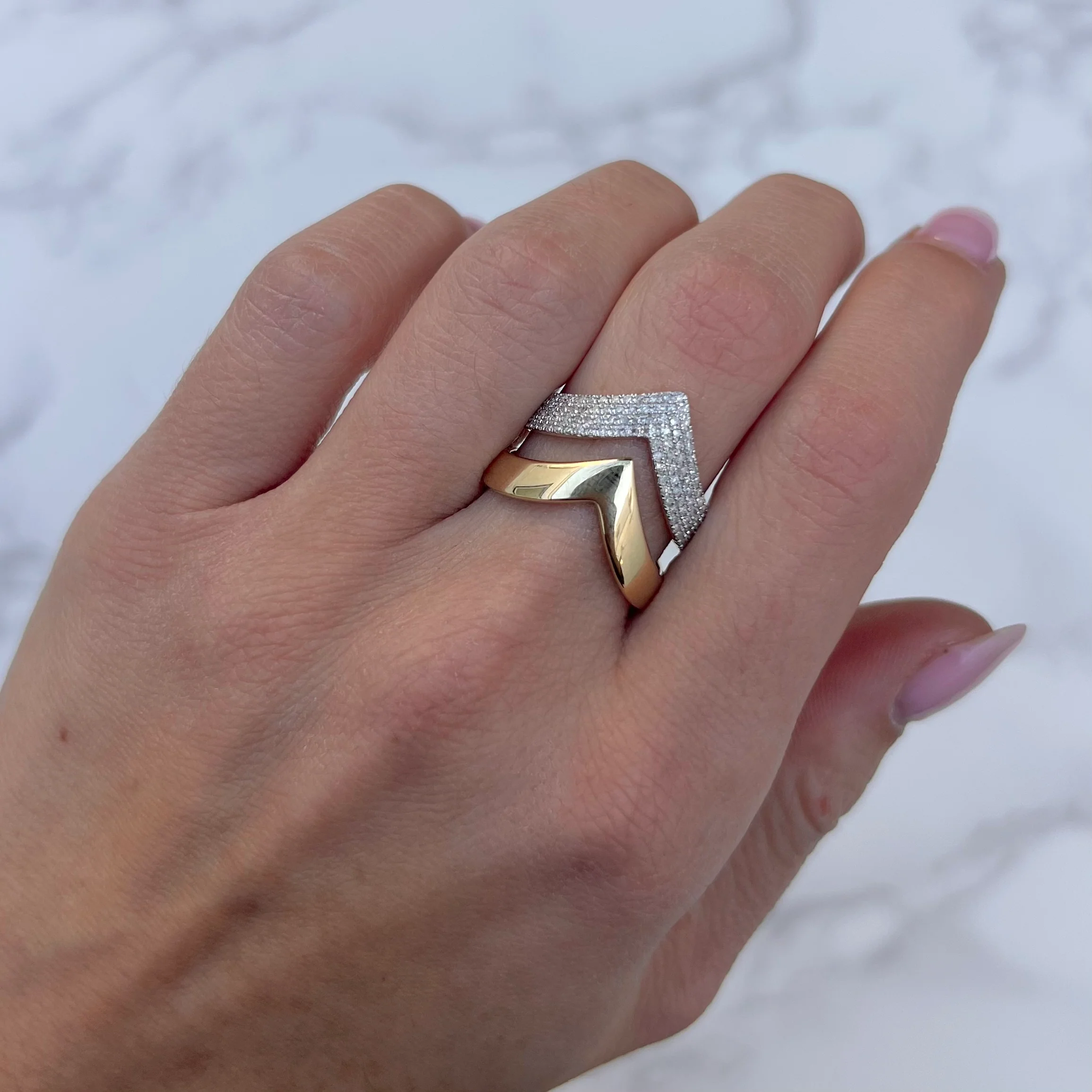 14K GOLD DIAMOND VERONICA RING - Image 2